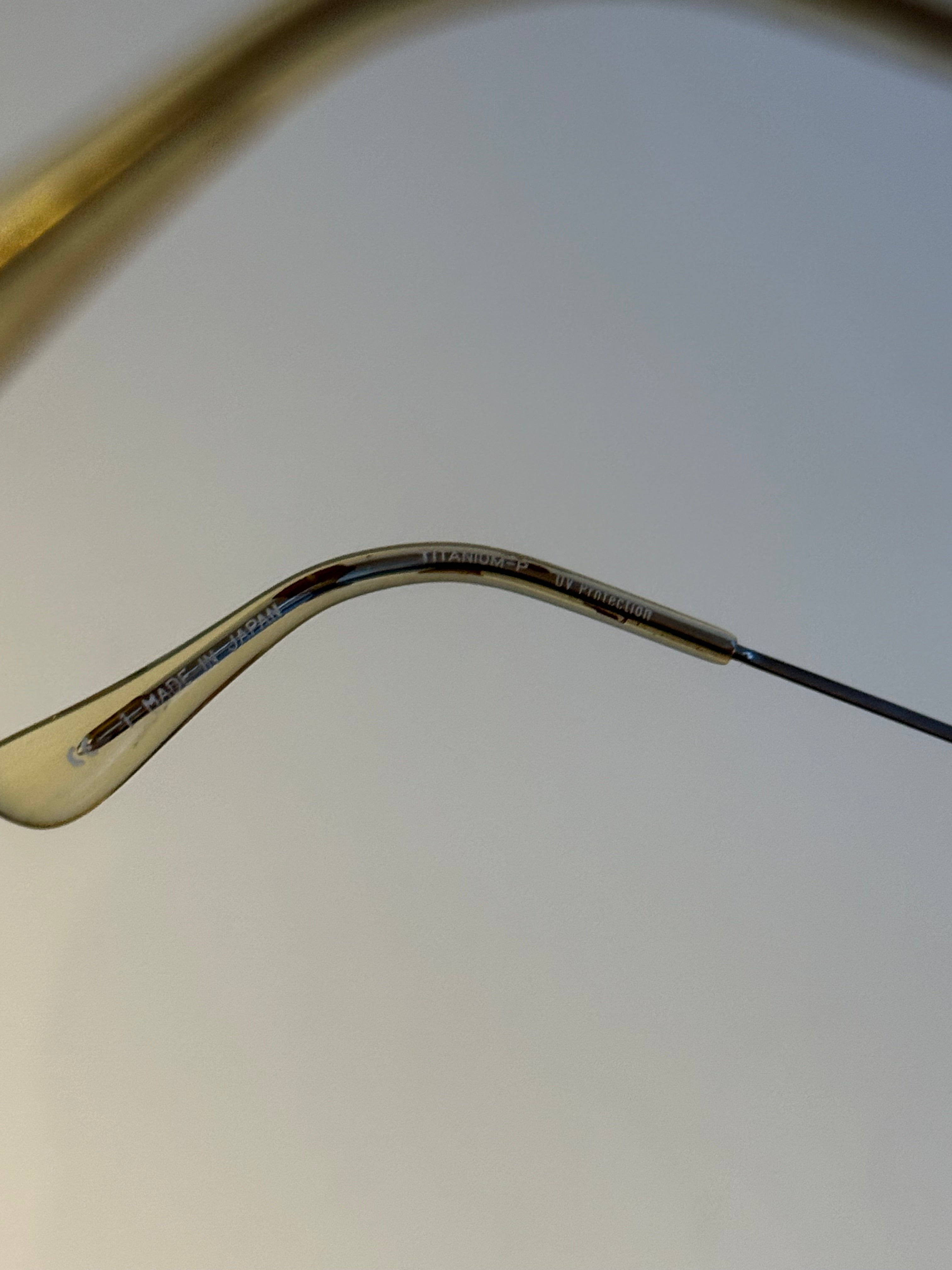 Helmut Lang 1999 Titanium Metal Aviator Sunglasses