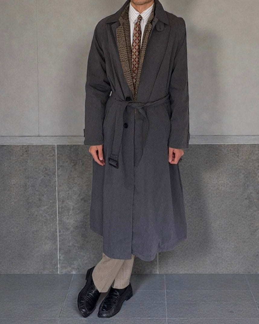 Giorgio Armani 1980s Grey Belted Coat - Size M – NDWC0 Shop