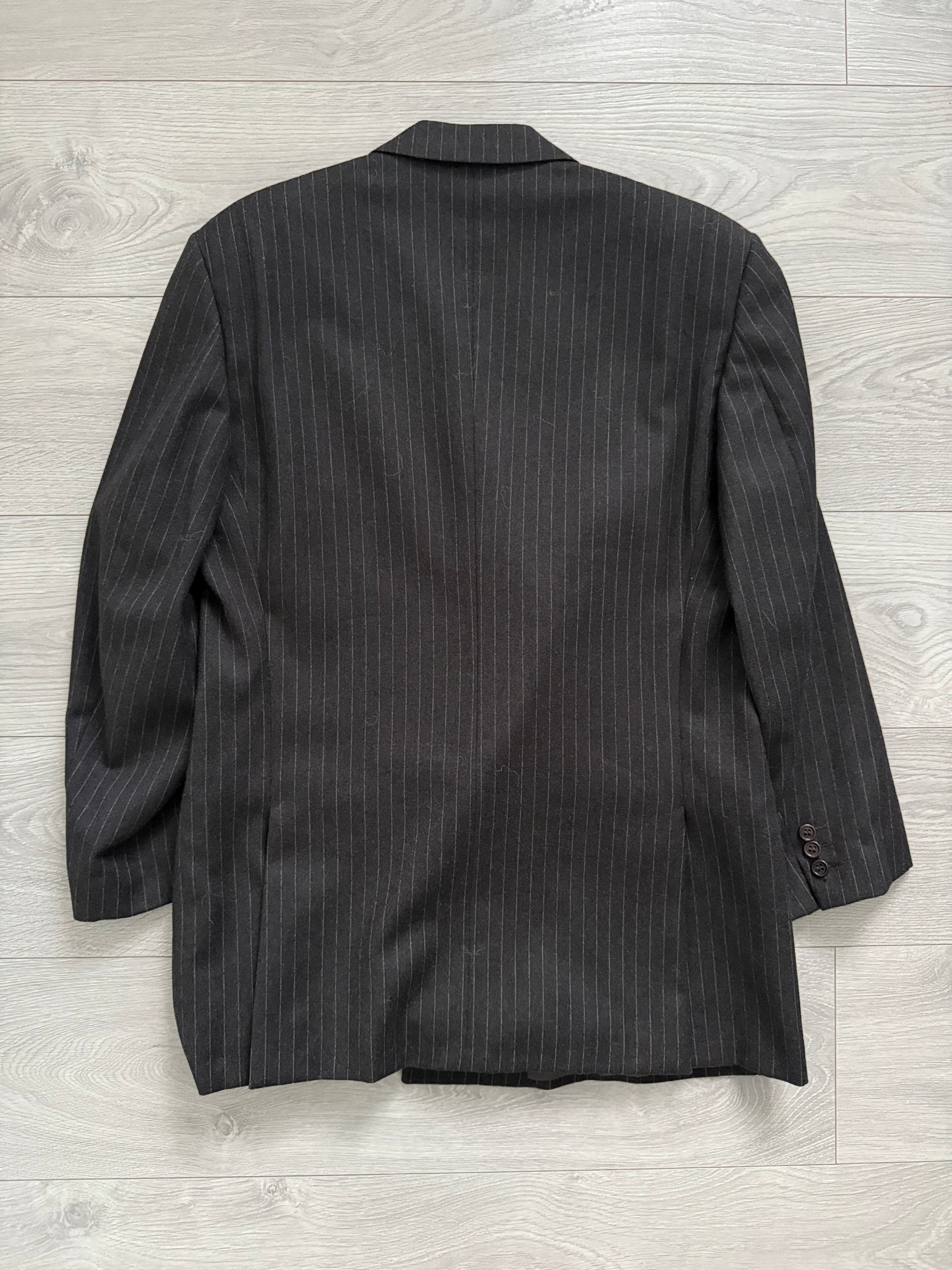 Valentino 1980s 6B Double Breasted Charcoal Wool Power Suit - Size M Jacket / 31" Waist