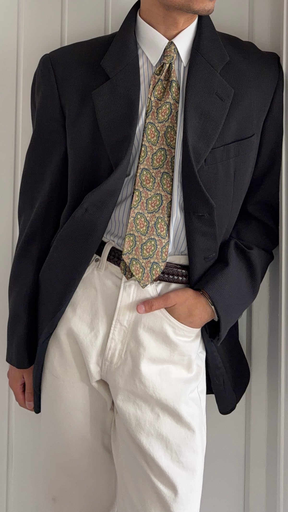 Giorgio Armani 1980s 3B Textured Wool Sport Jacket Blazer - Size XL