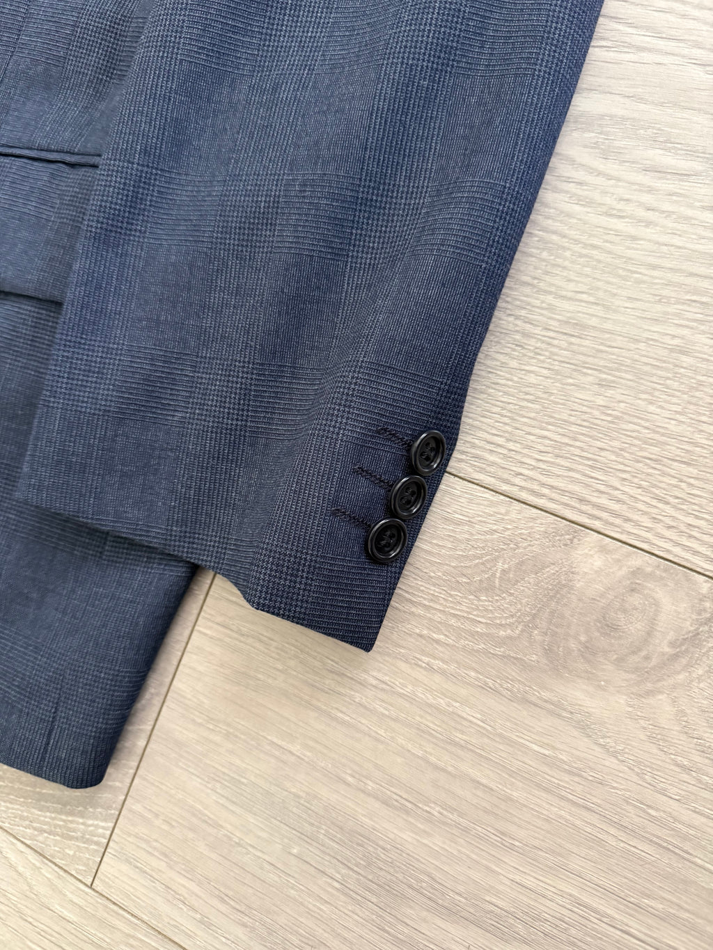 Hugo Boss 1980s 'Al Capone' Double Breasted Pleated Blue Wool Suit - Size M Jacket / 30" Waist
