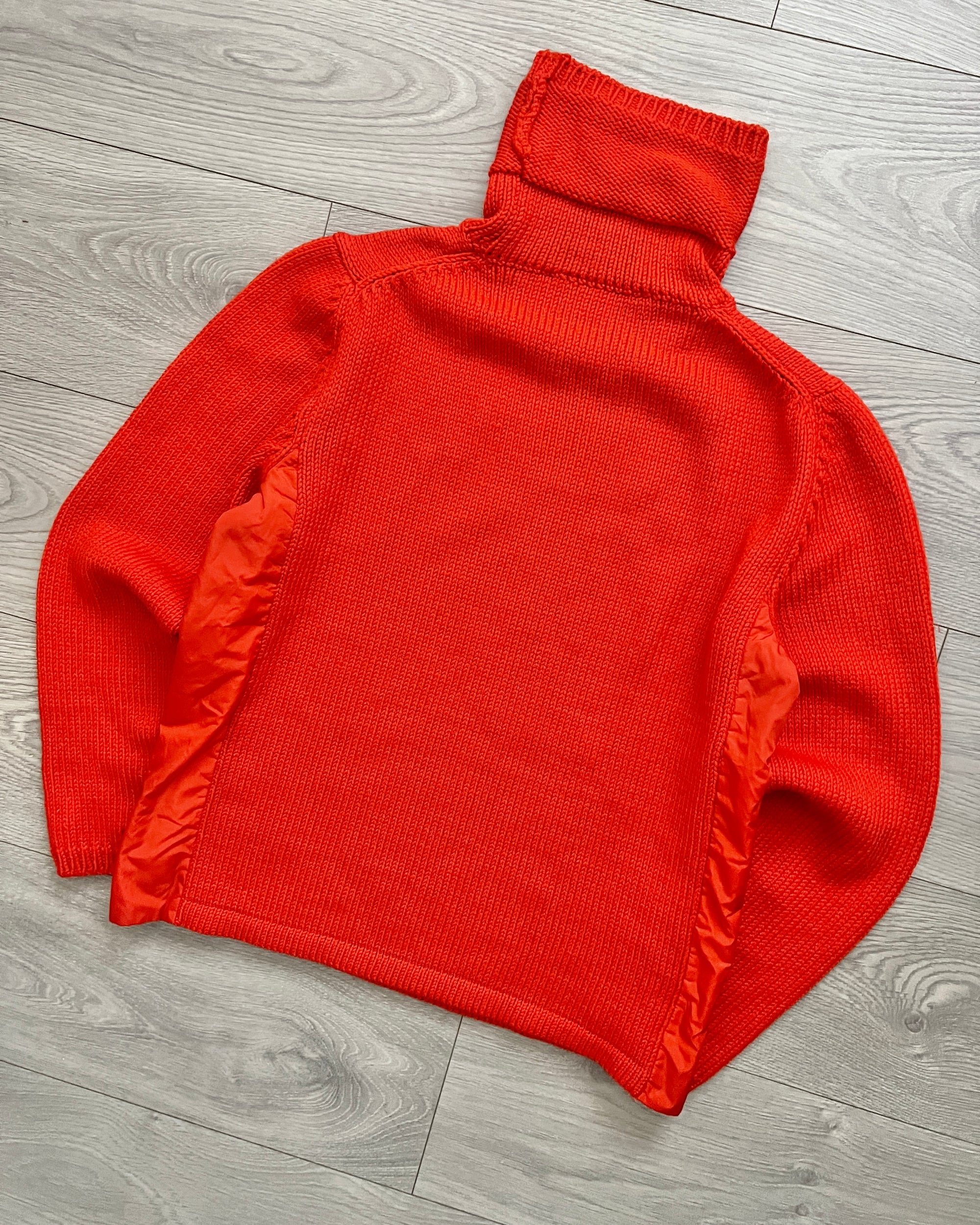 Prada Sport FW1999 Nylon Panelled High Neck Knit Sweater - Size S
