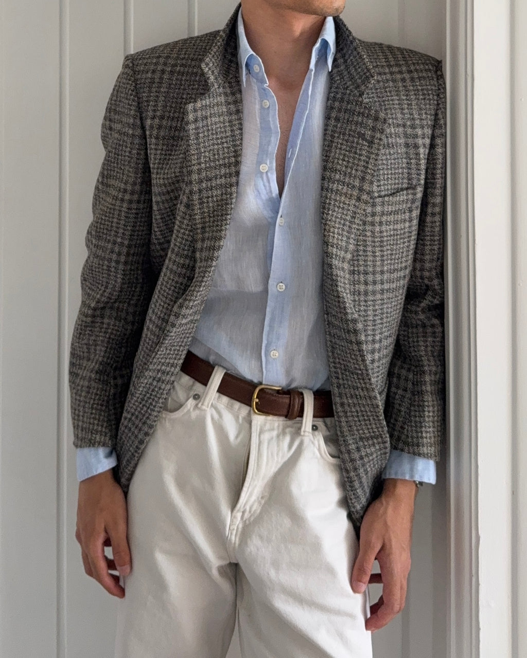 Giorgio Armani 1990s Blue Linen Shirt - Size S