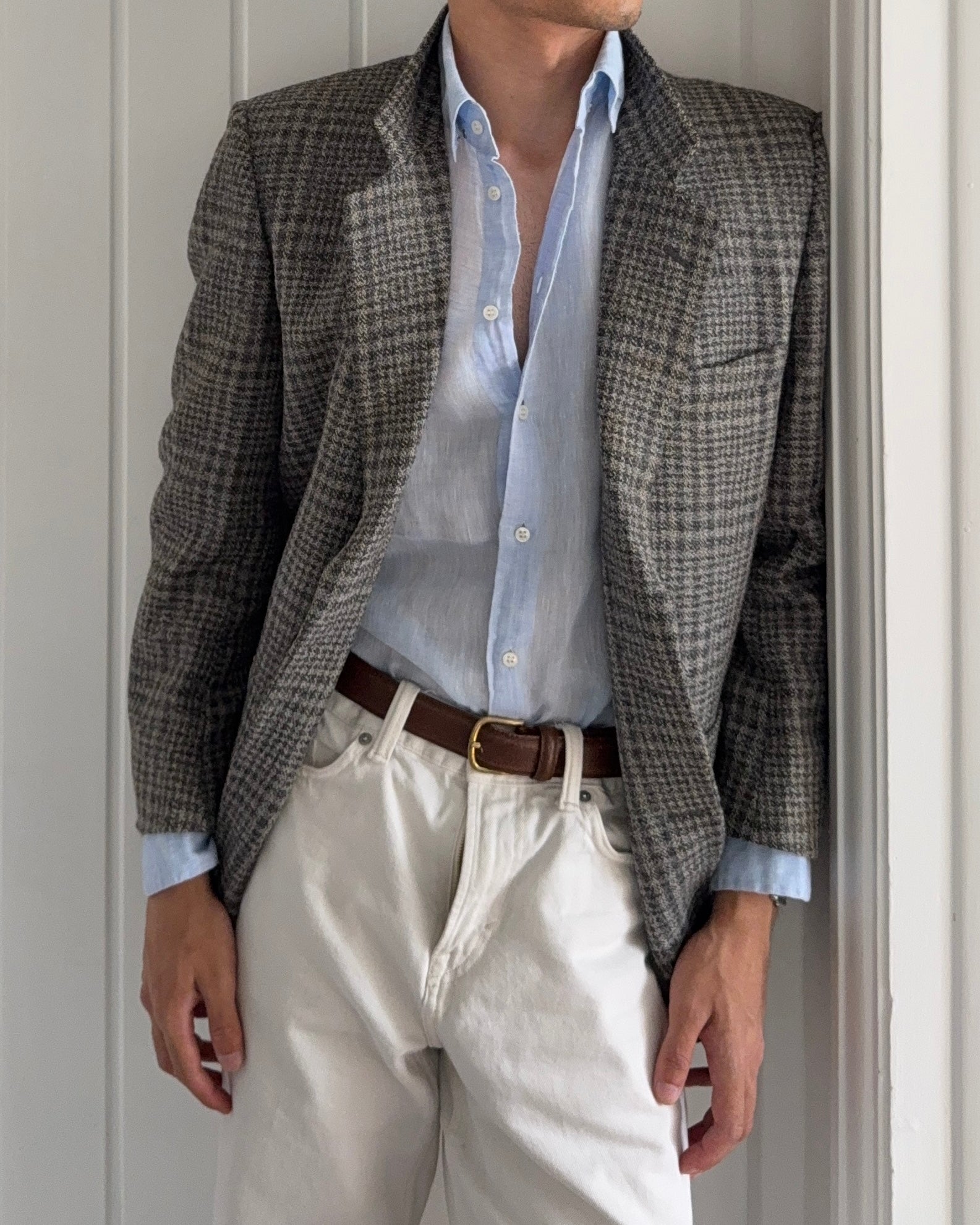 Giorgio Armani 1990s Blue Linen Shirt - Size S