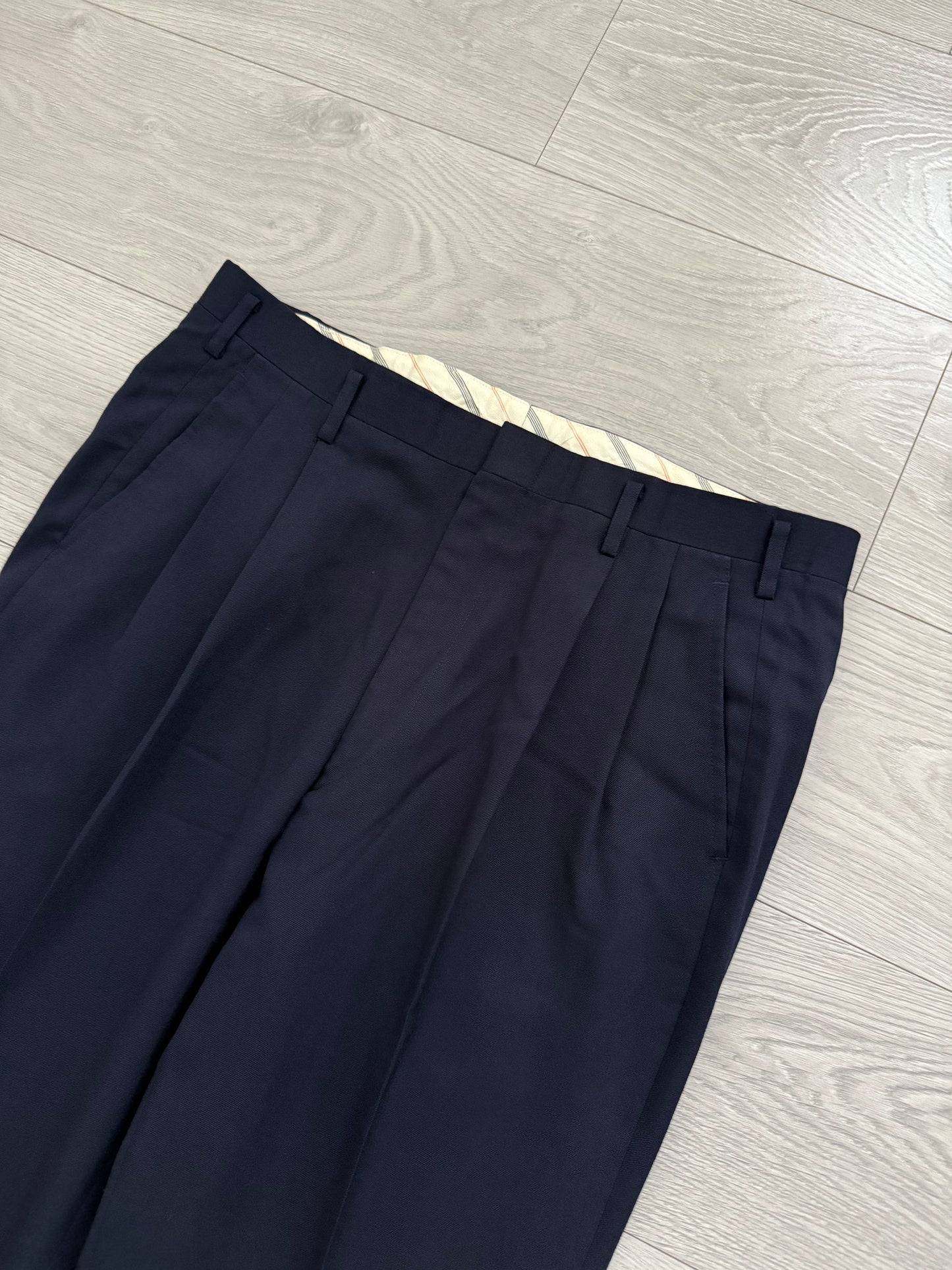 Yves Saint Laurent 1990s Double-Breasted Pleated Wool Suit - Size L Jacket / 34" Waist