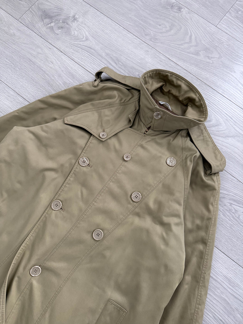 Giorgio Armani Mainline 1980s Military Trench Coat - Size L