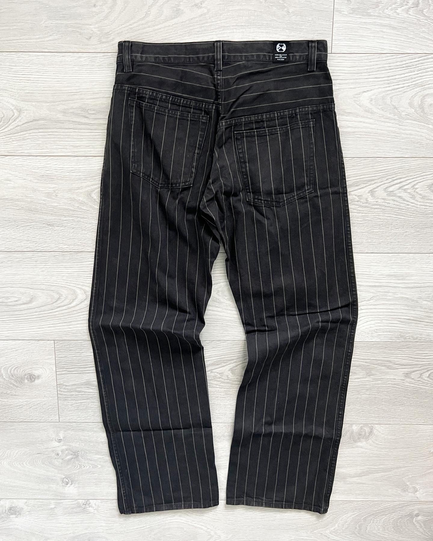 Final Home 1990s Double Waist Striped Denim Pants - Size 31