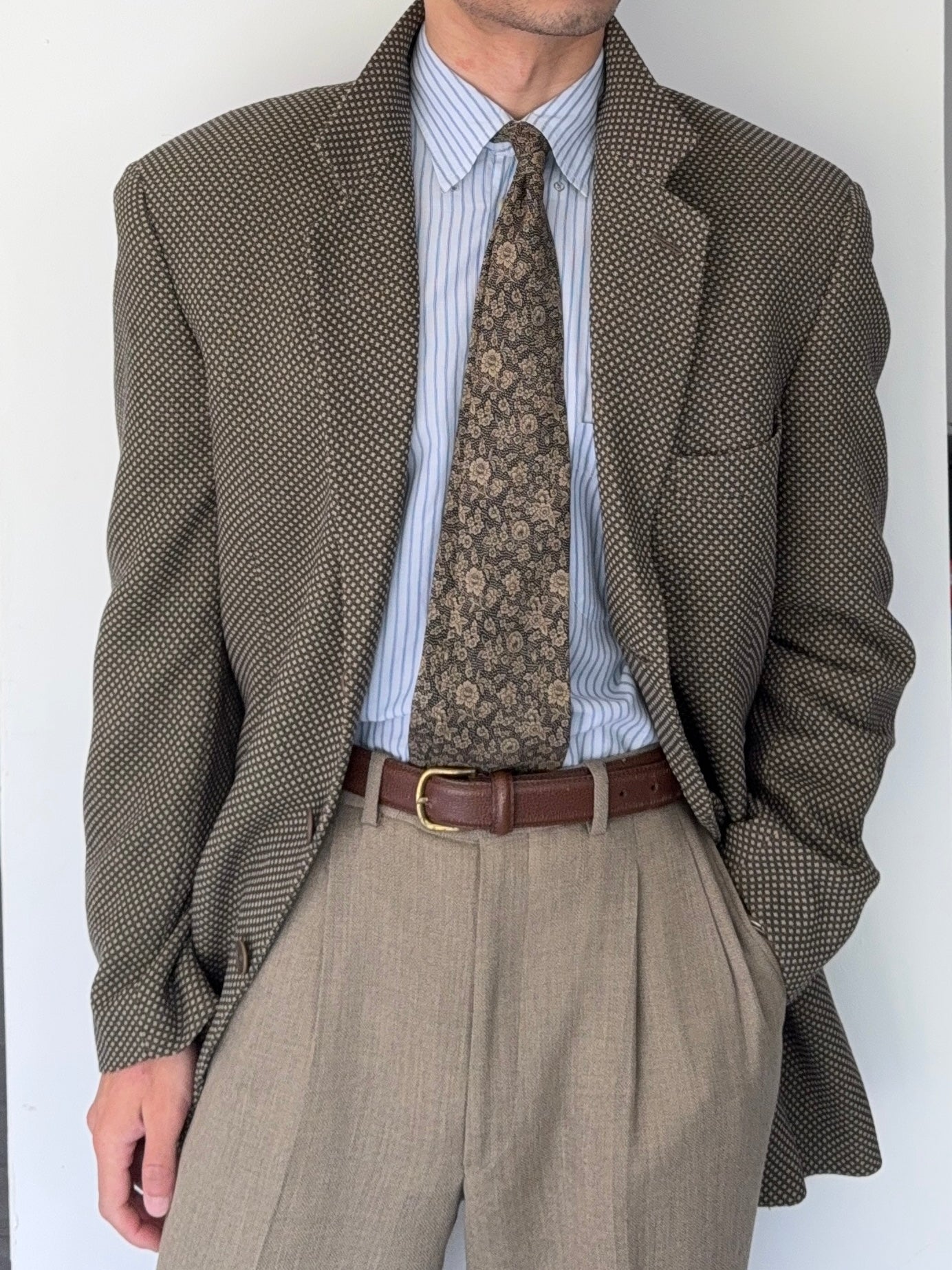 Emporio Armani SS1997 Textured Wool Sports Blazer Jacket - Size L