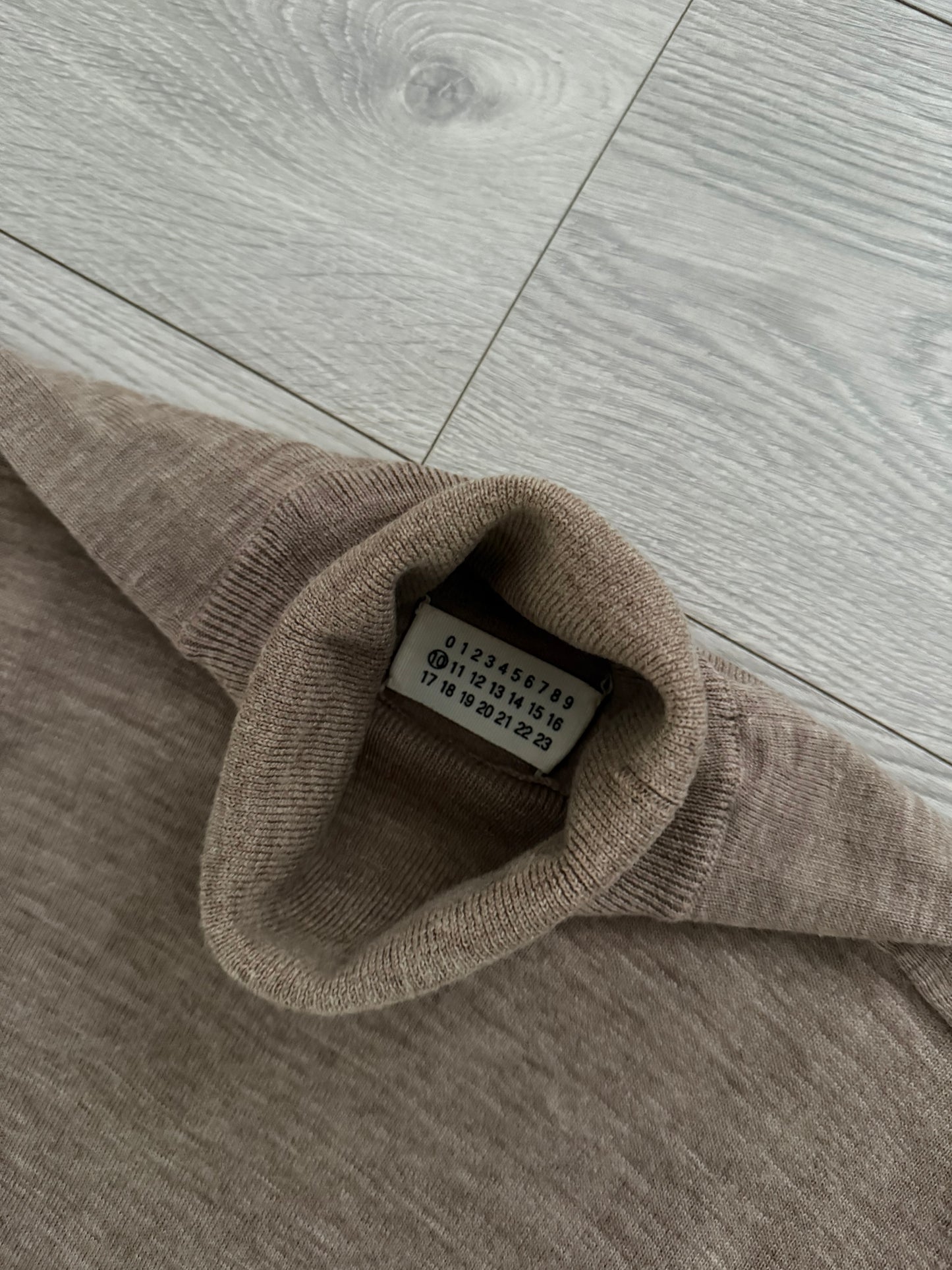 Maison Martin Margiela FW1999 Wool Leather Elbow Patch Turtleneck Knit Sweater - Size M