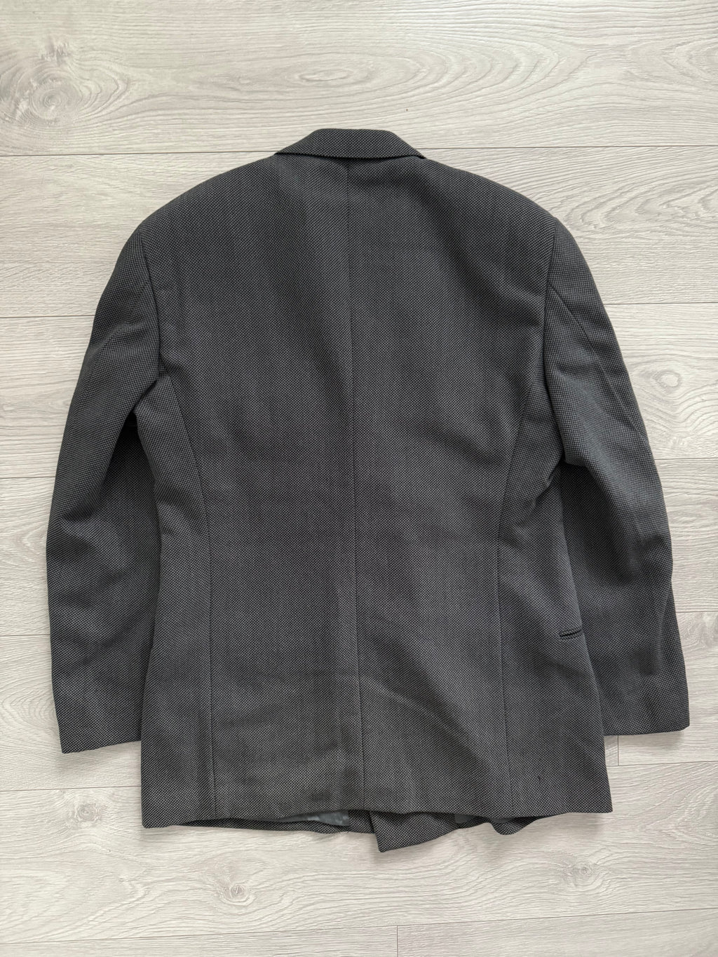 Giorgio Armani 1980s Double Breasted Pleated Wool Suit Grey New - Size L Jacket / 32" Waist