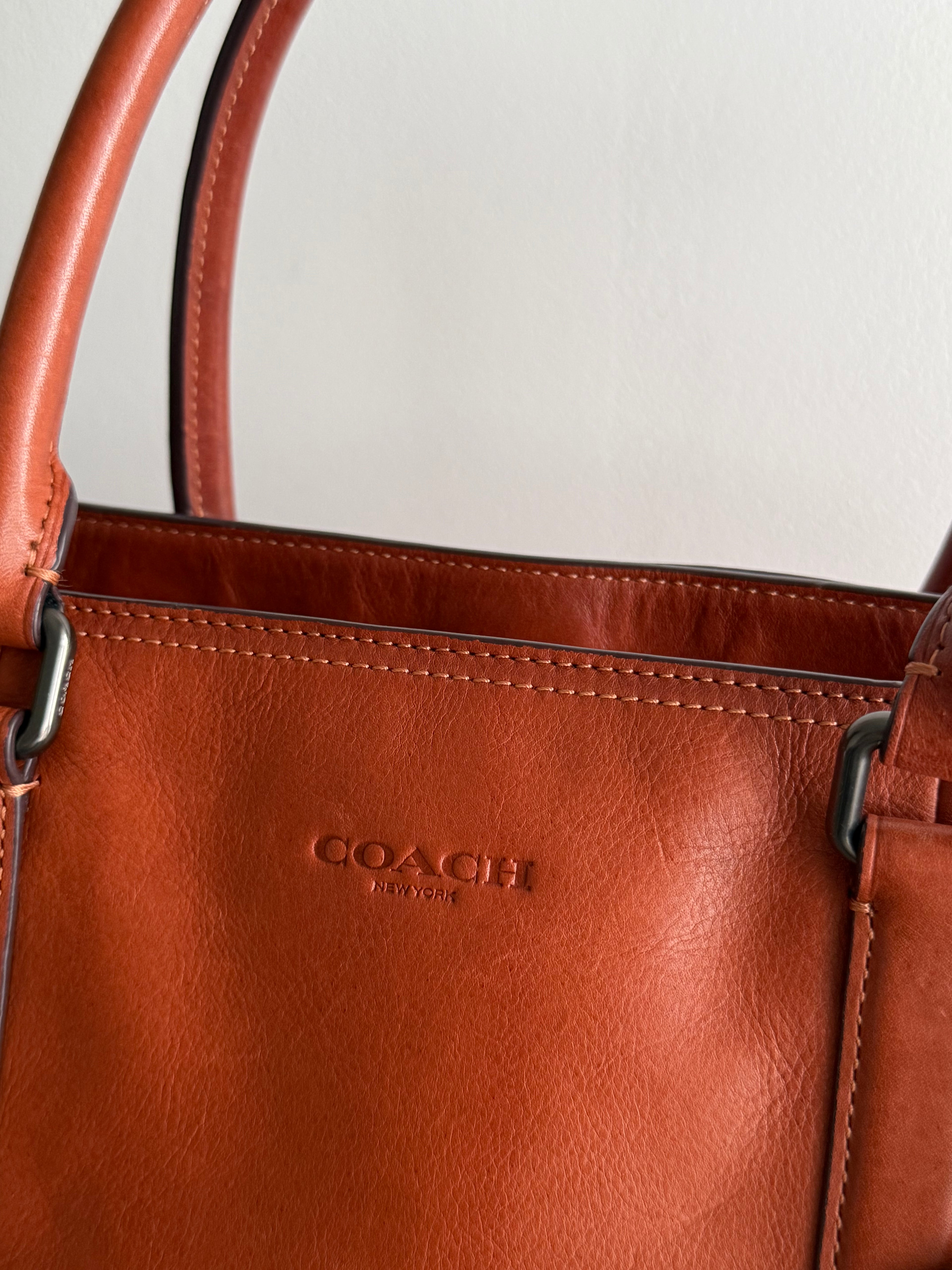 Coach New York Vintage Leather Hold-All Tote Bag