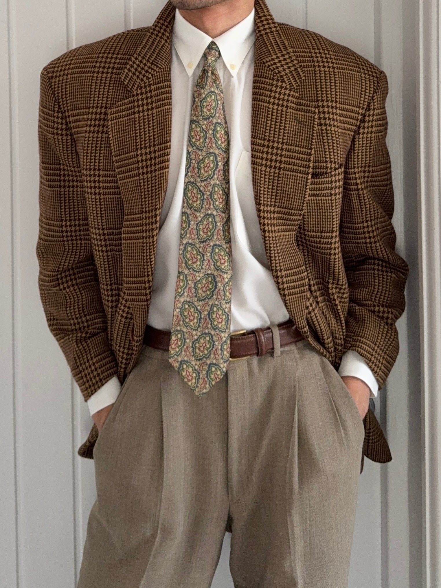 Gianfranco Ferre 1980s 2B Check Wool Sports Jacket Blazer - Size XL
