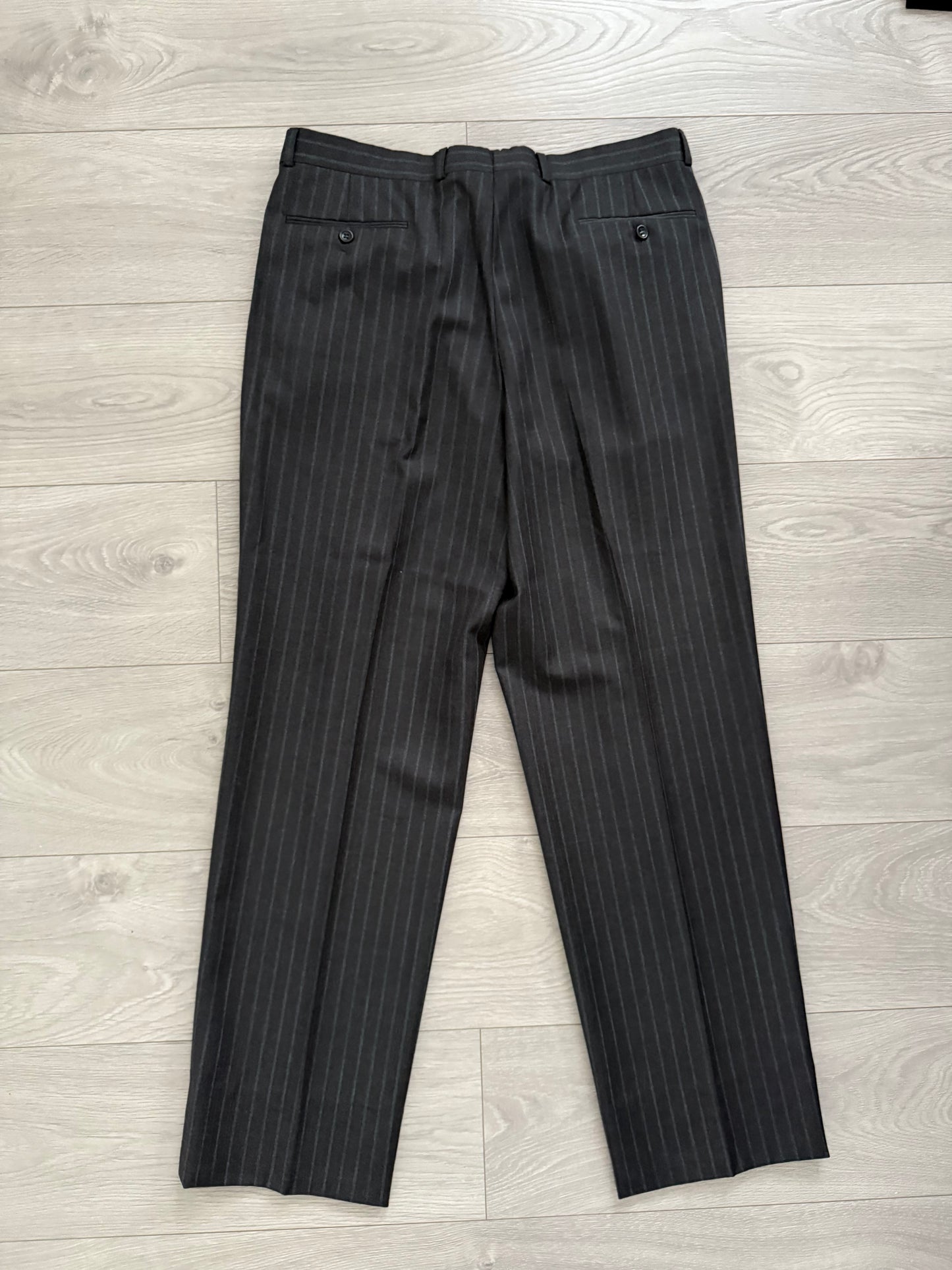 Armani 1990s Double Breasted Pleated Wool Suit - Size L Jacket / 34" Waist