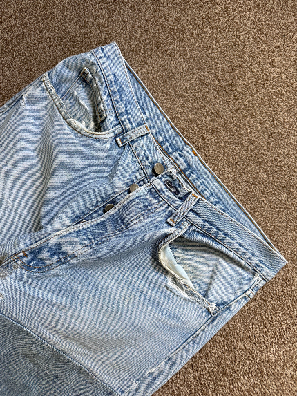 Maison Martin Margiela Artisanal Line (0)(10) AW1999 Re-Worked Panelled Denim Jeans - Size 32" Waist