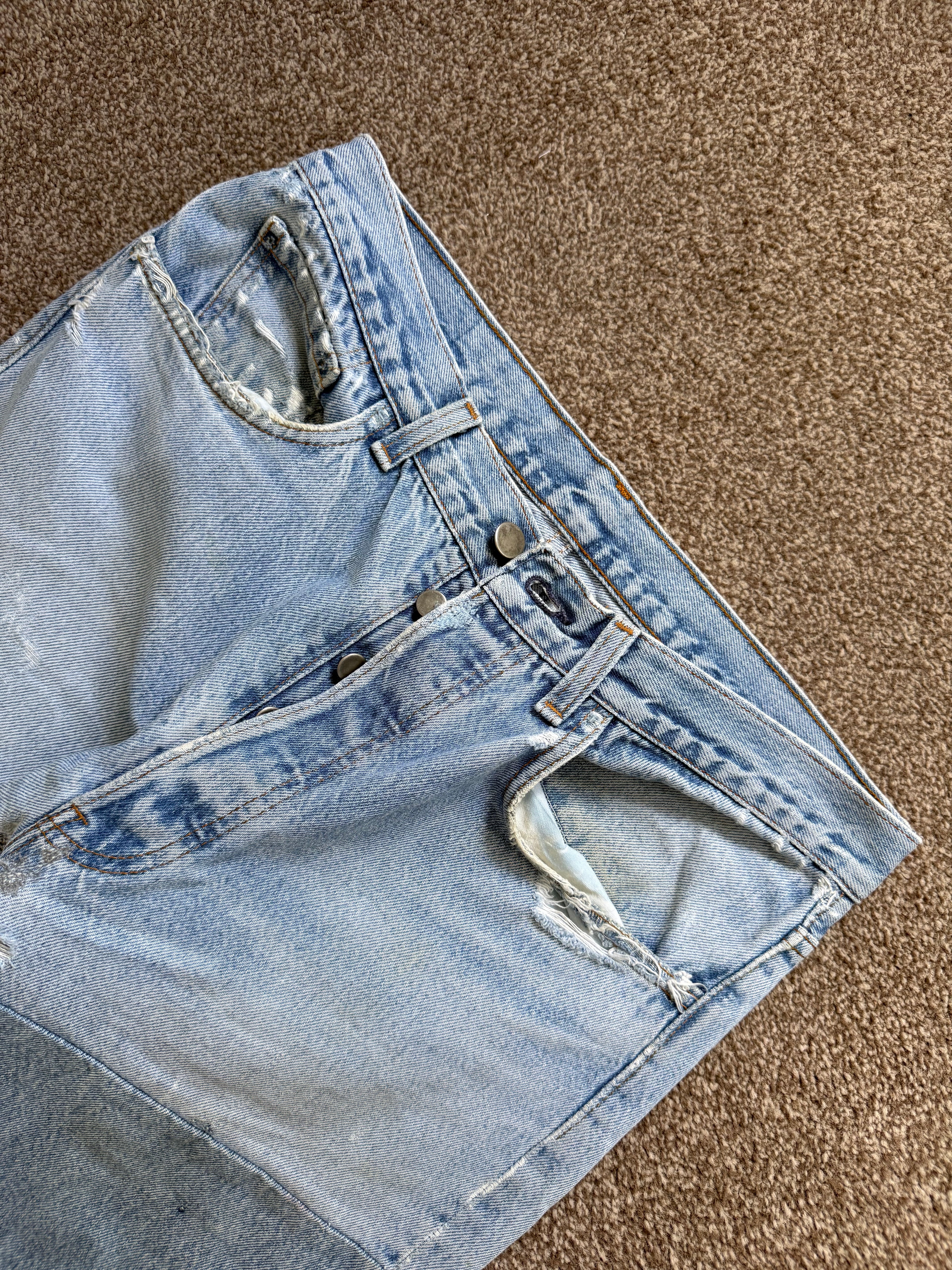 Maison Martin Margiela Artisanal Line (0)(10) AW1999 Re-Worked Panelled Denim Jeans - Size 32" Waist