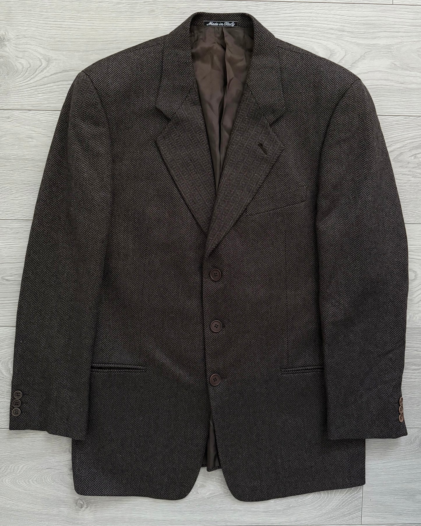 Giorgio Armani 1990s Tweed Wool 3B Blazer Jacket - Size XL