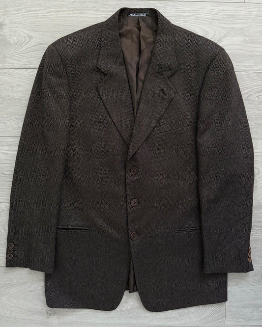 Giorgio Armani 1990s Tweed Wool 3B Blazer Jacket - Size XL