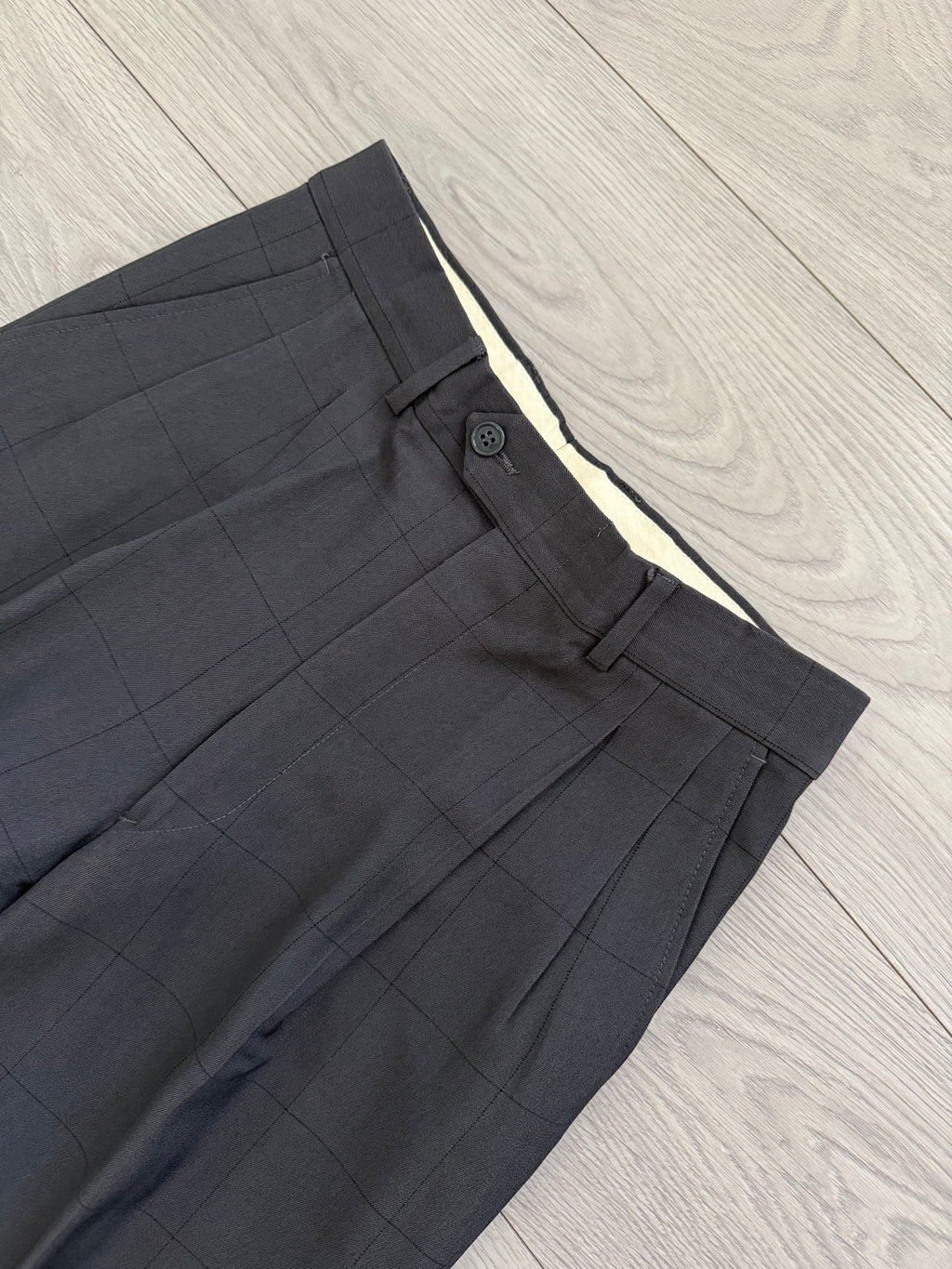 Giorgio Armani Mainline 1980s 2B Double Pleat Draped Grey Suit - Size S Jacket / 29" Waist