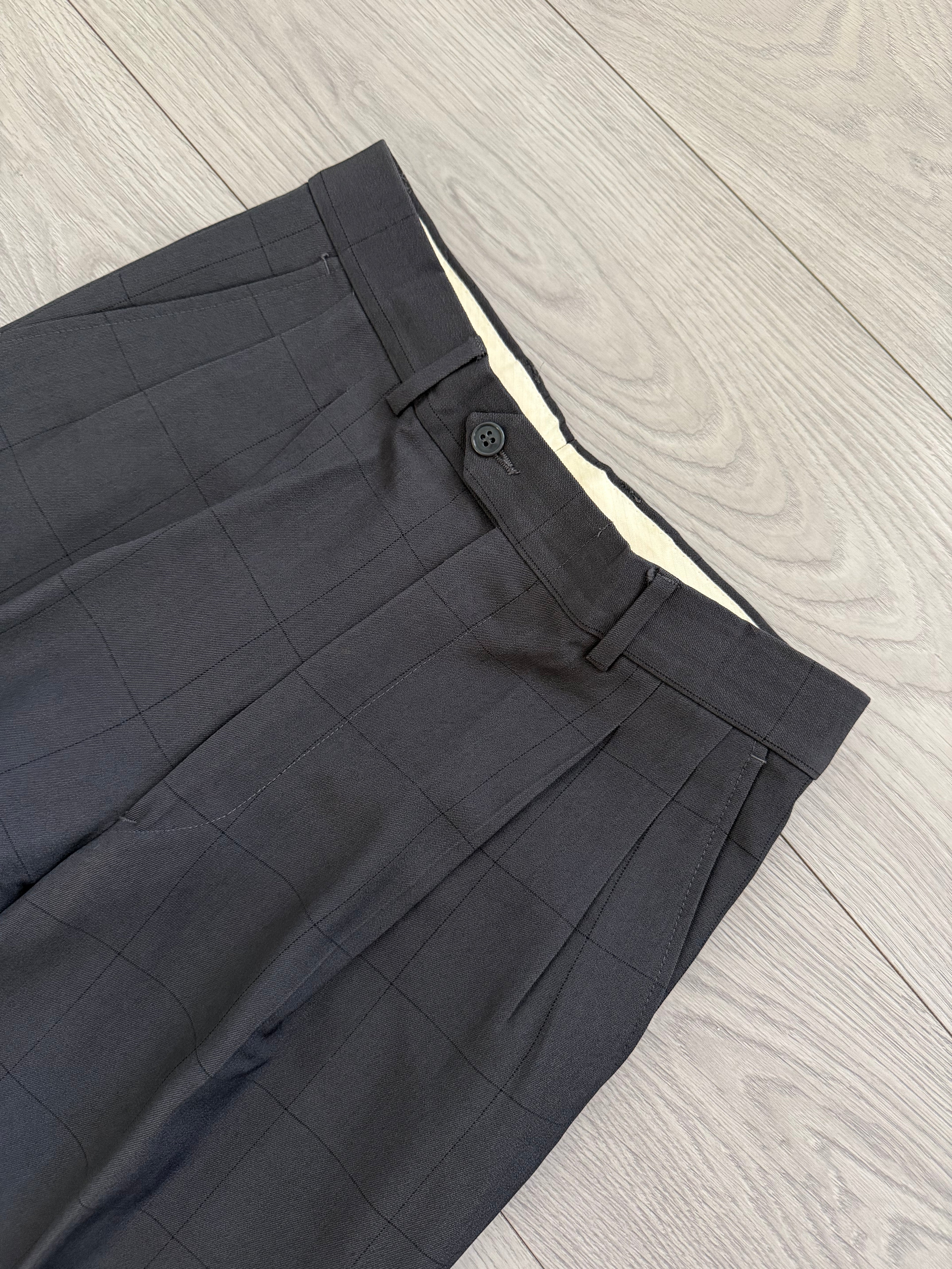 Giorgio Armani Mainline 1980s 2B Double Pleat Draped Grey Suit - Size S Jacket / 29" Waist