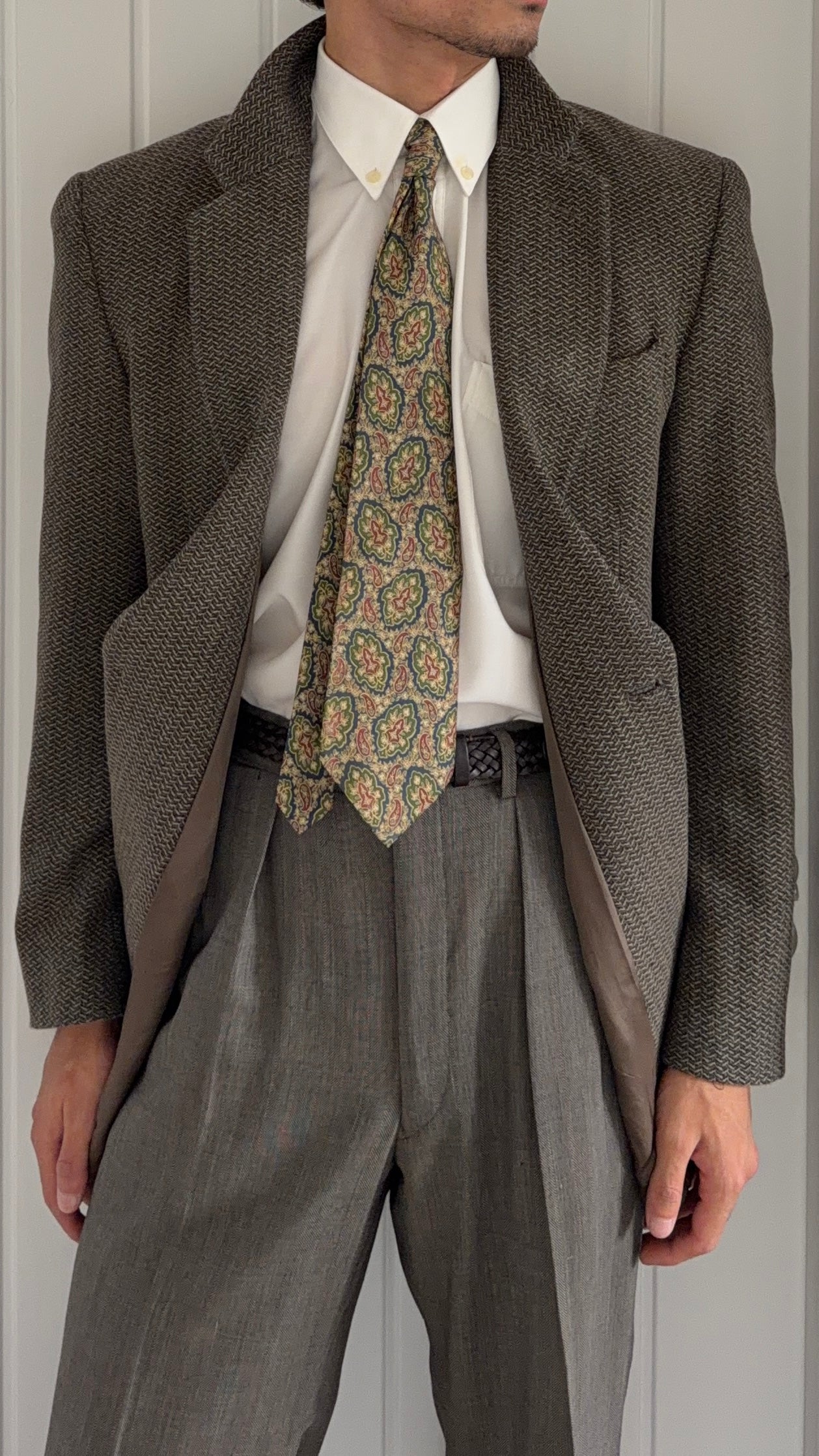 Emporio Armani 1990s 1B Wool Textured Sport Jacket Blazer - Size S