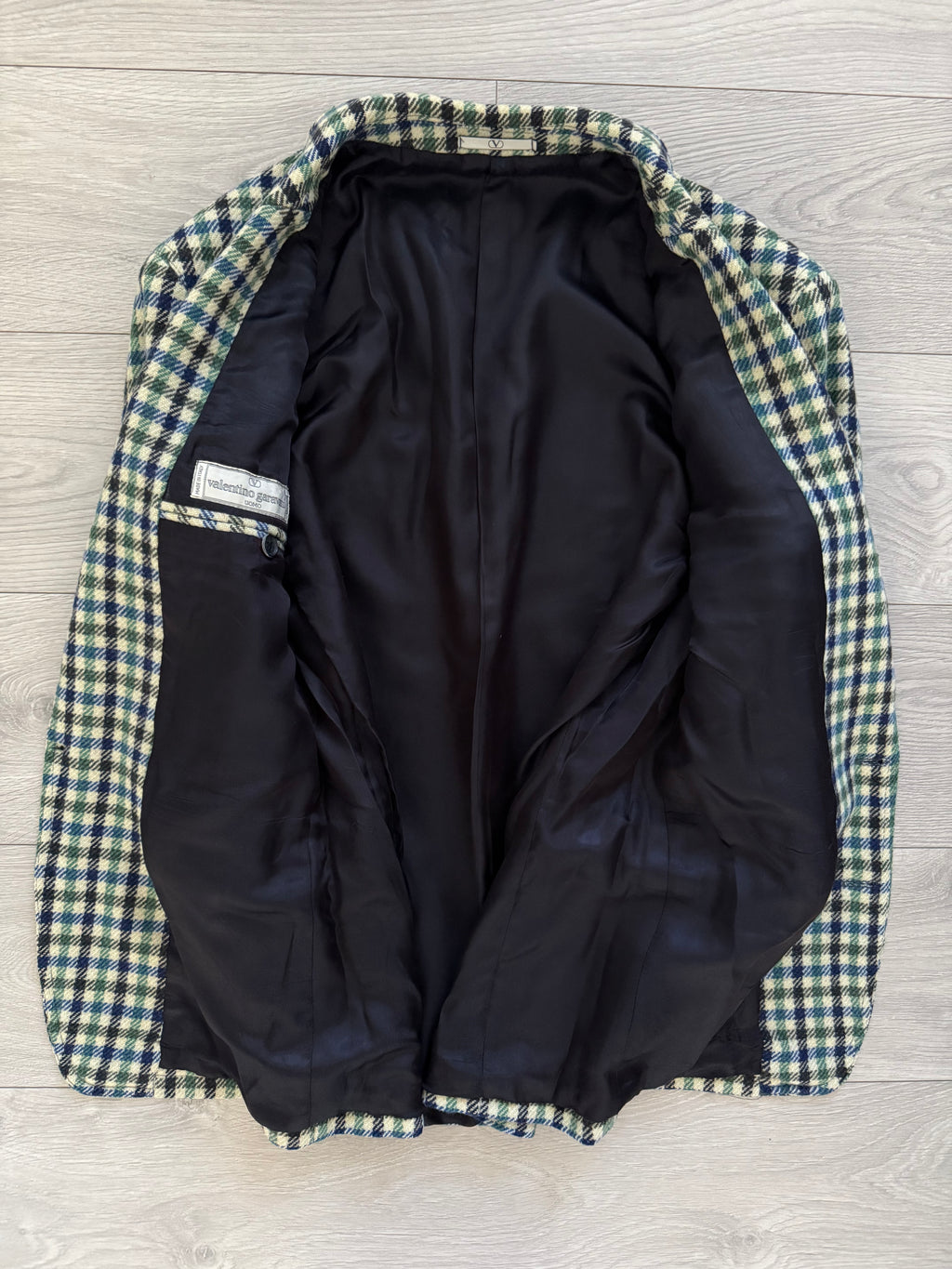Valentino 1980s Gun Club Check Wool Sports Blazer Jacket - Size L