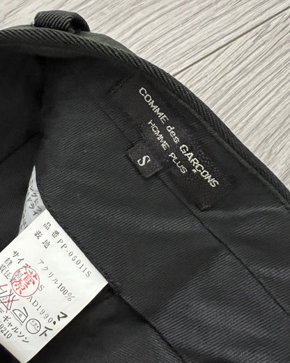 Comme Des Garcons Homme Plus AW1990 Pleated Double-Breasted Ribbed Suit - Size S Jacket / 30" Waist