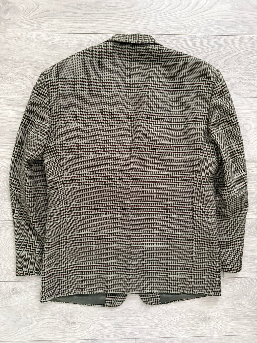 Armani Mainline 1980s 2B Textured Wool Check Sports Jacket Blazer - Size XL