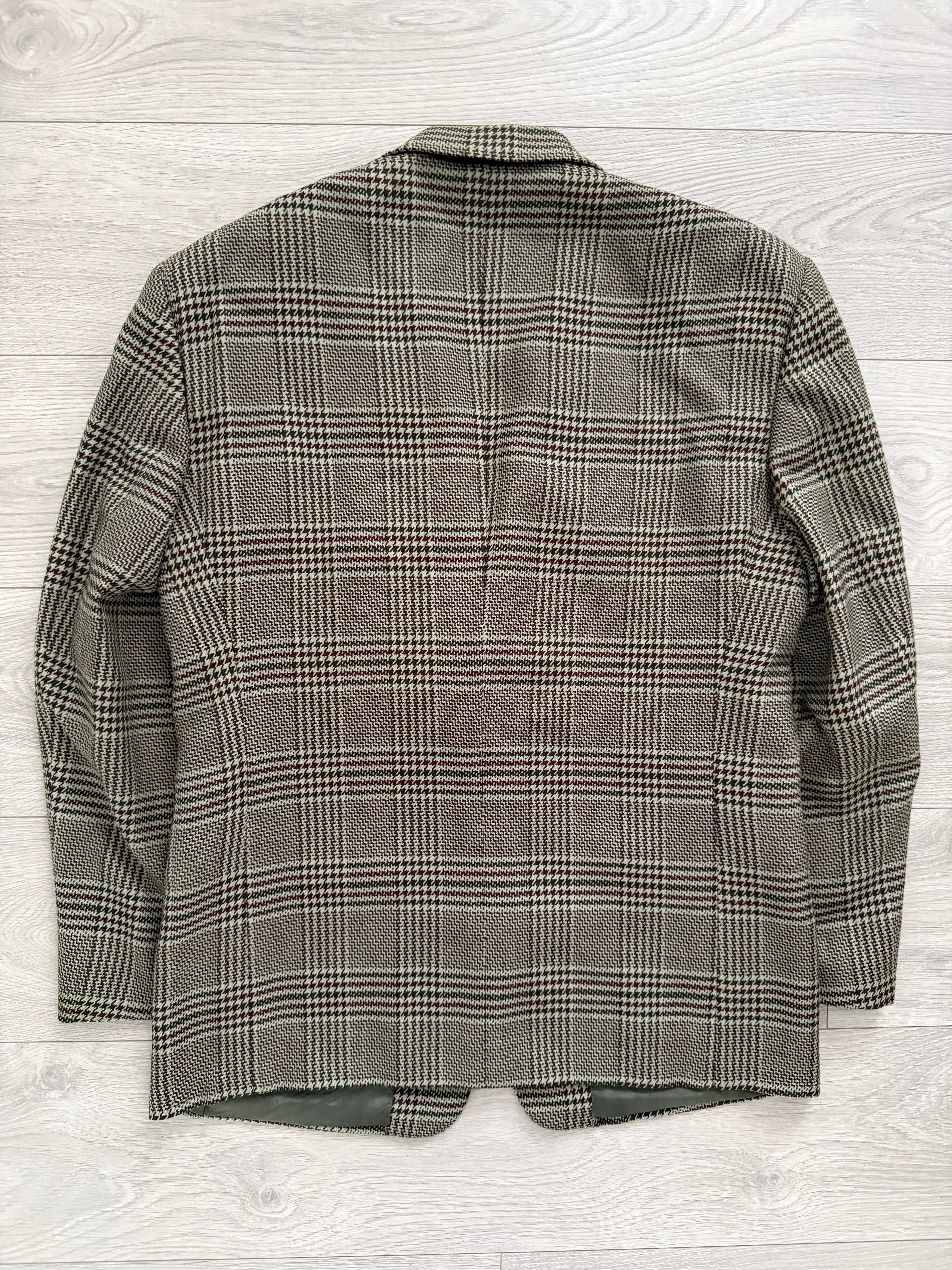 Armani Mainline 1980s 2B Textured Wool Check Sports Jacket Blazer - Size XL