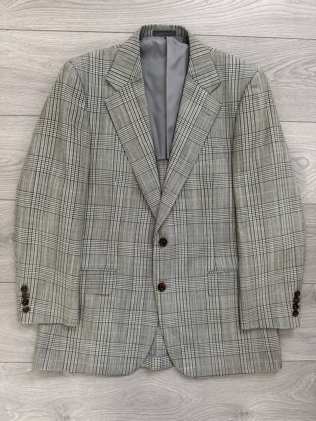 Burberry 1990s 2B Wool Grey Lightweight Partially Lined Sports Jacket Blazer - Size S