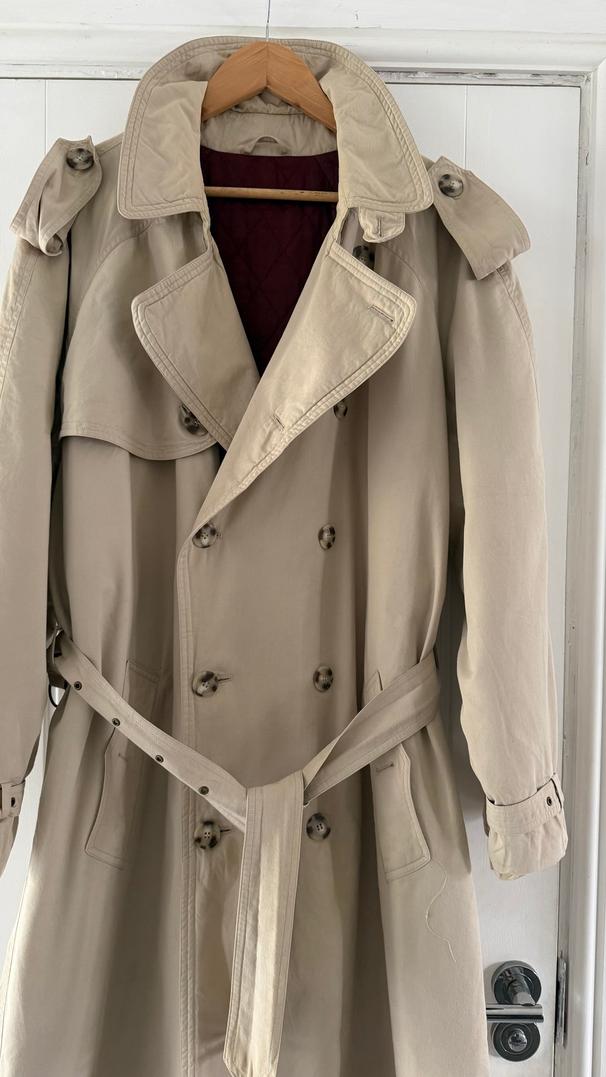 Hugo Boss 1980s Padded Power Trench Coat - Size L