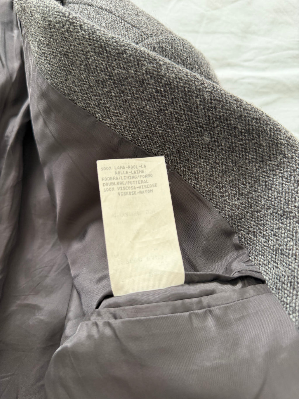 Emporio Armani 1990s 3B Wool Textured Sport Jacket Blazer Grey - Size S