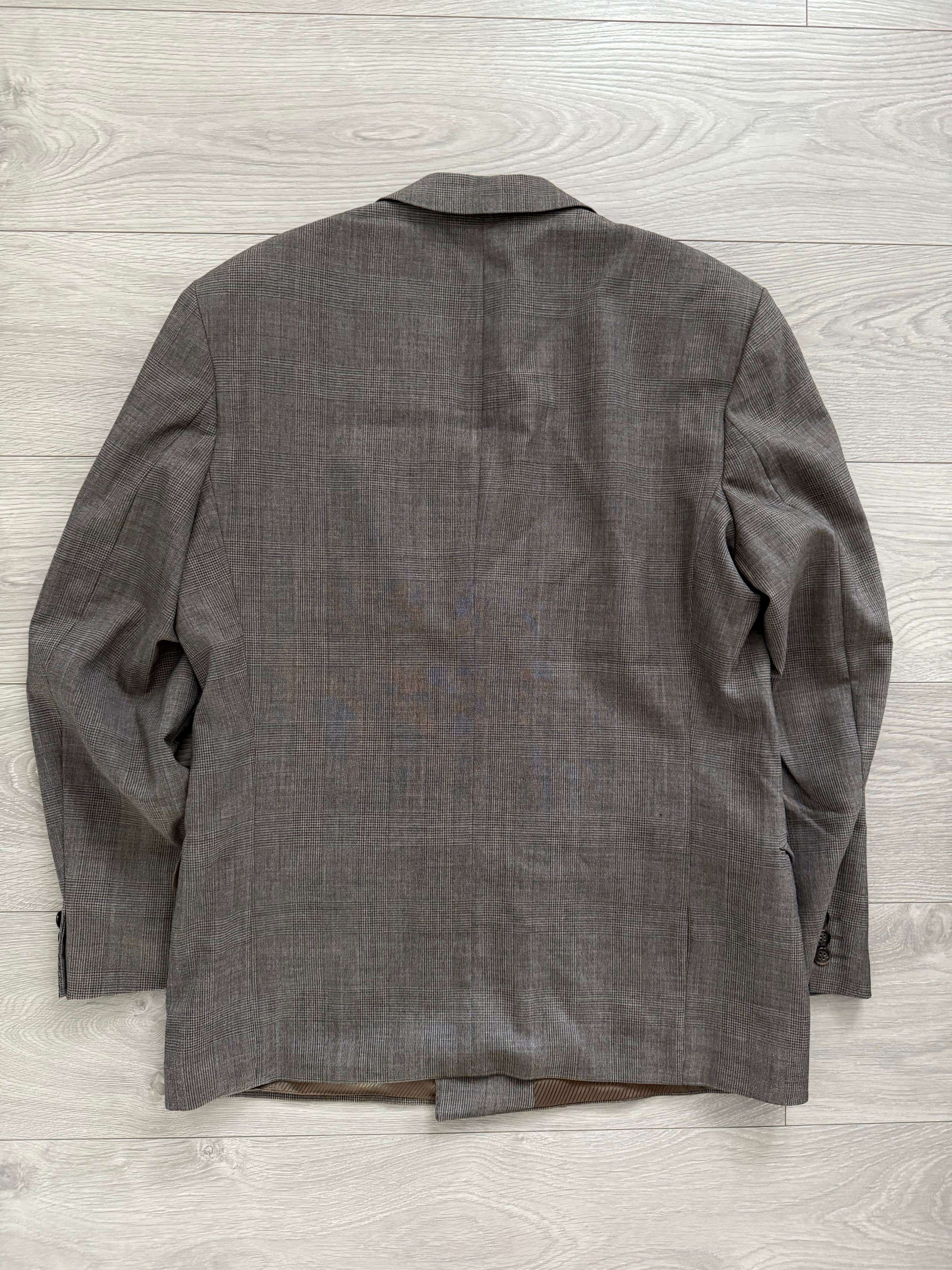 St Michaels 1990s Prince of Wales Check Double Breasted Peaked Lapel Sports Jacket Blazer - Size M