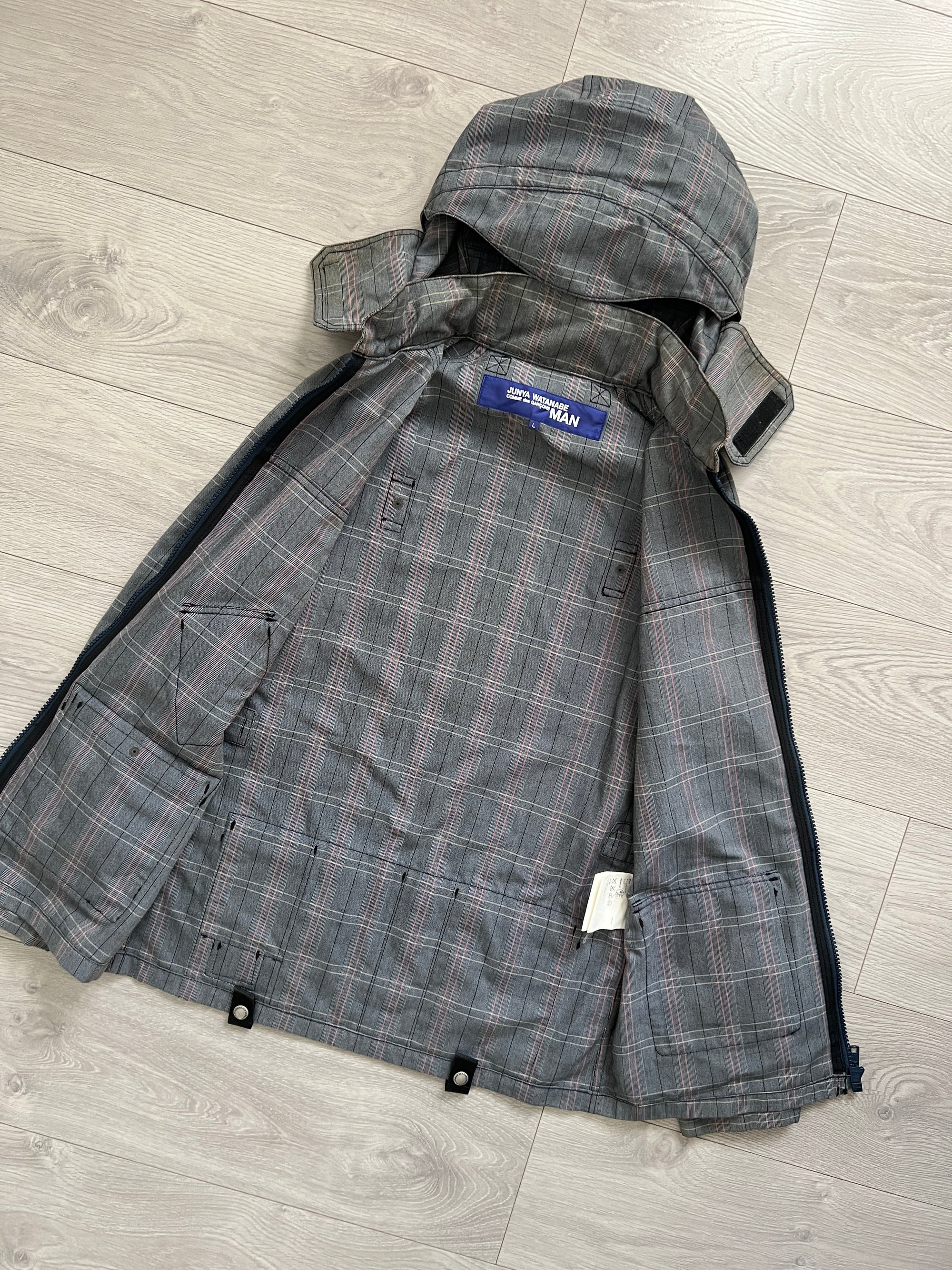 Junya Watanabe AD2004 Technical Cargo Pocket Check Jacket - Size M