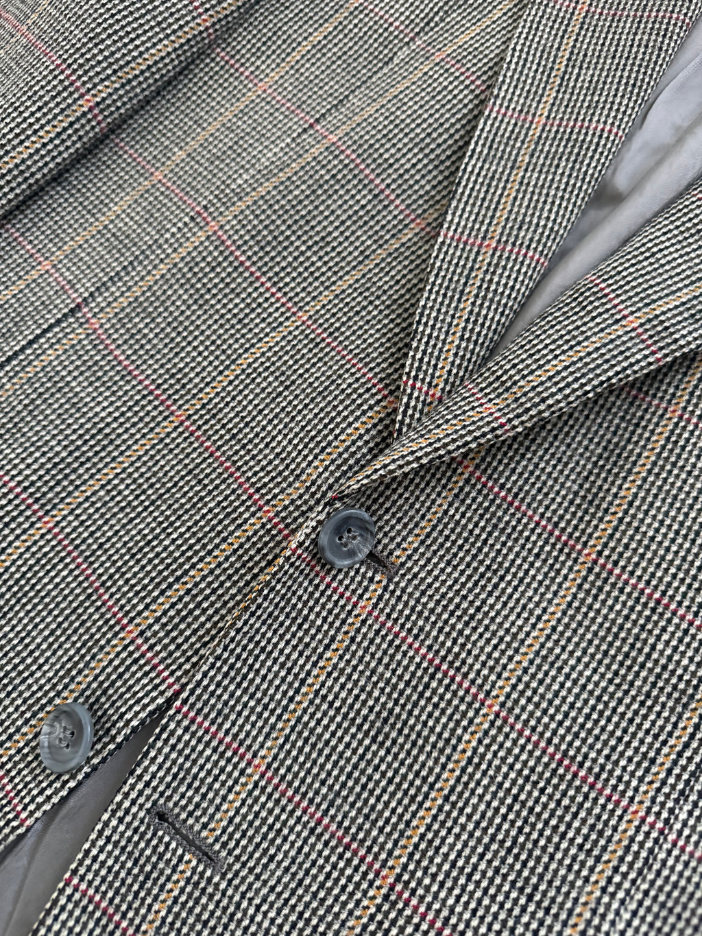 Valentino 1980s 2B Check Wool Sports Blazer Jacket - Size S