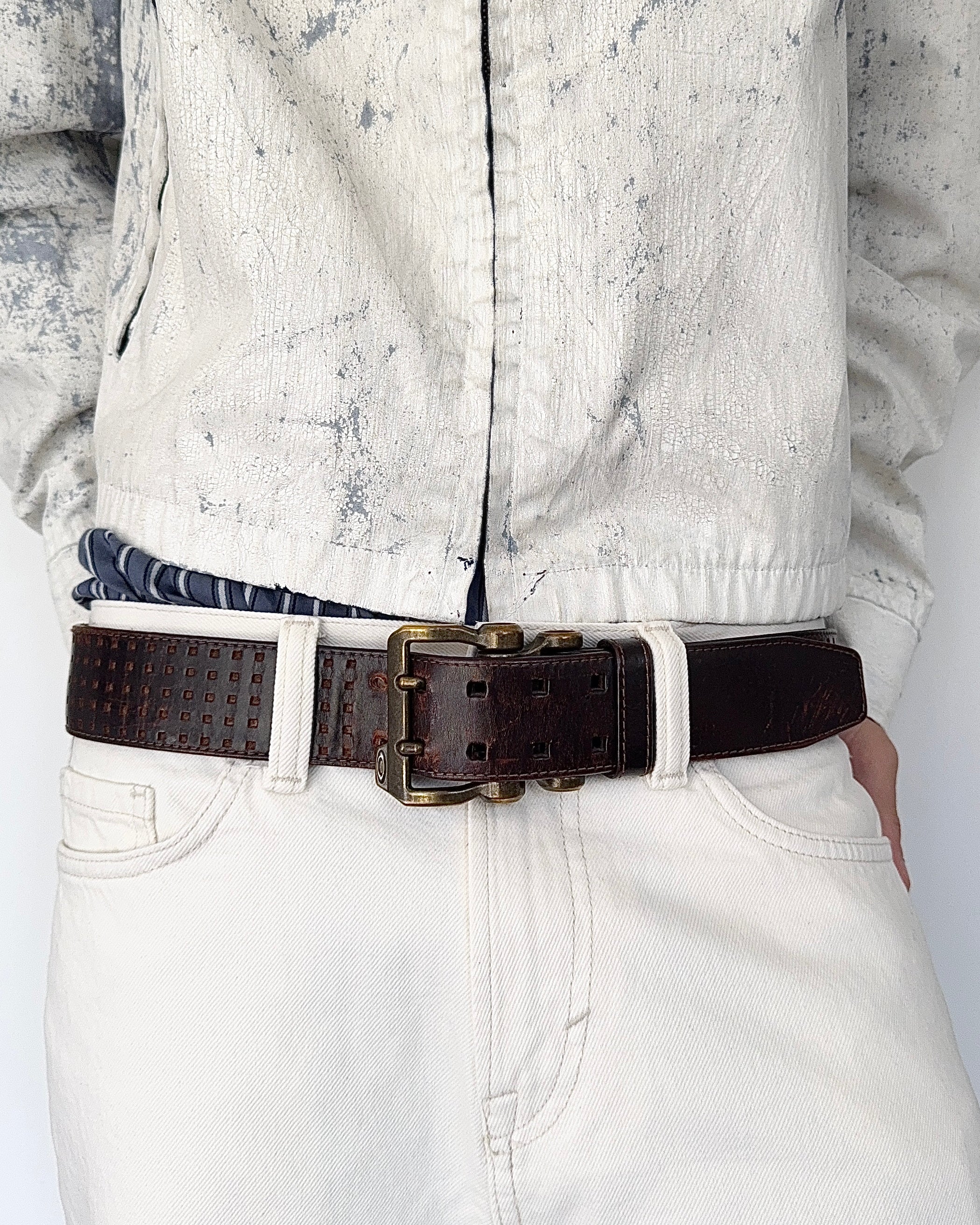 Oakley 00s Mechanical Utility Leather Belt - Size 32 to 36