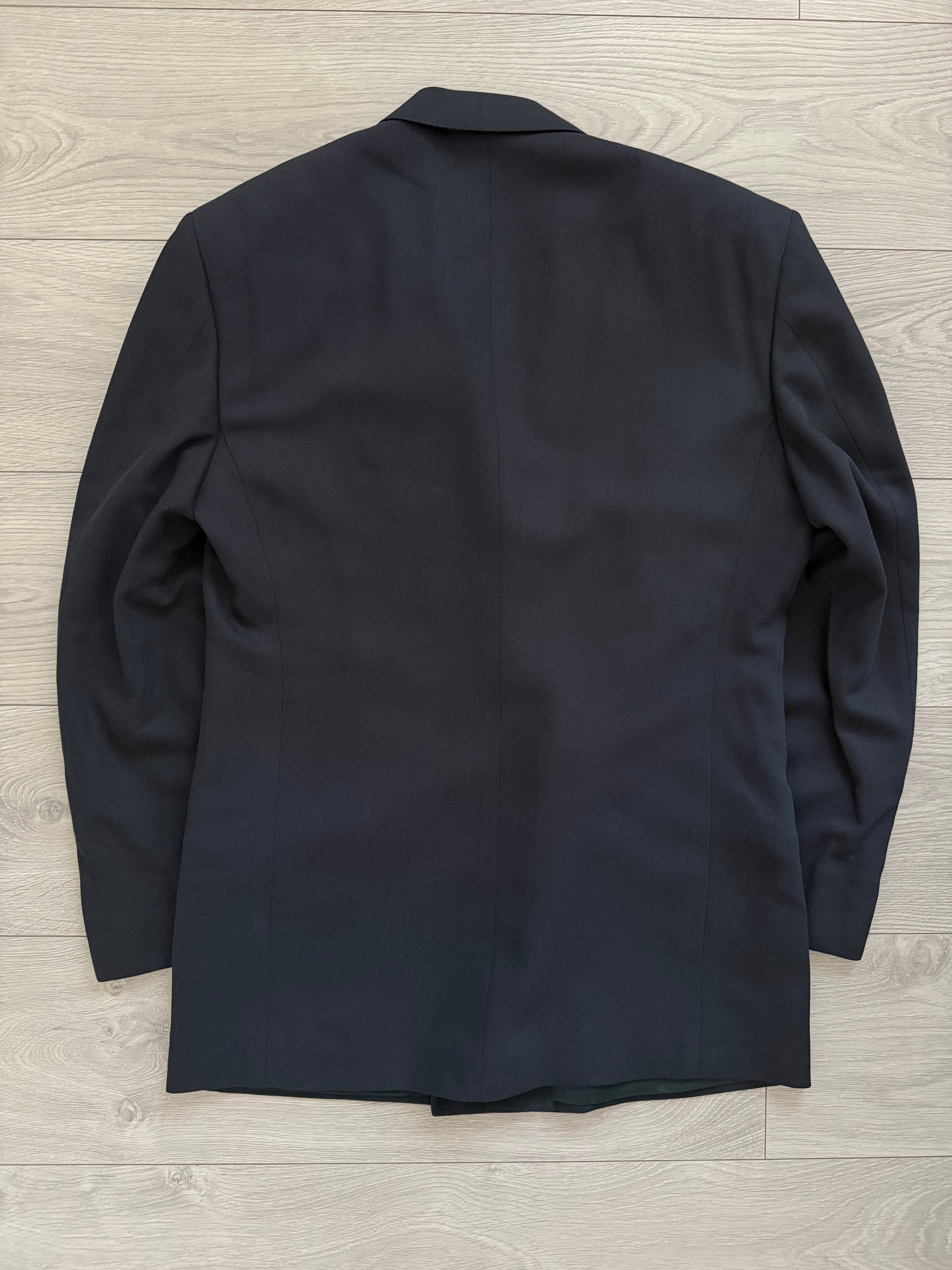 Giorgio Armani 1980s Peaked Lapel Double Breasted Wool Pleated Suit - Size M Jacket / 32" Waist