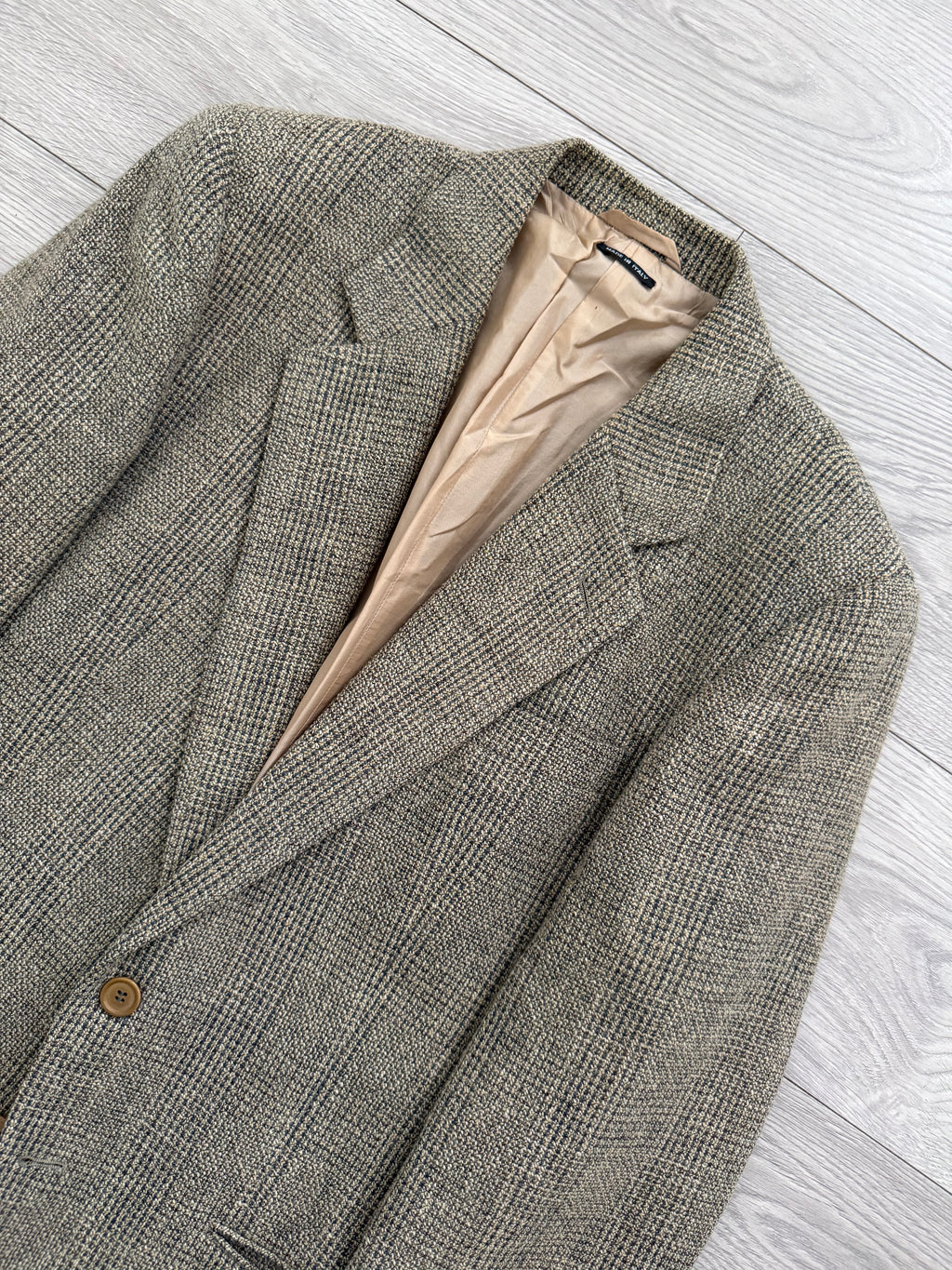 Giorgio Armani Black Label 1990s Textured Wool Check Sports Jacket Blazer - Size M
