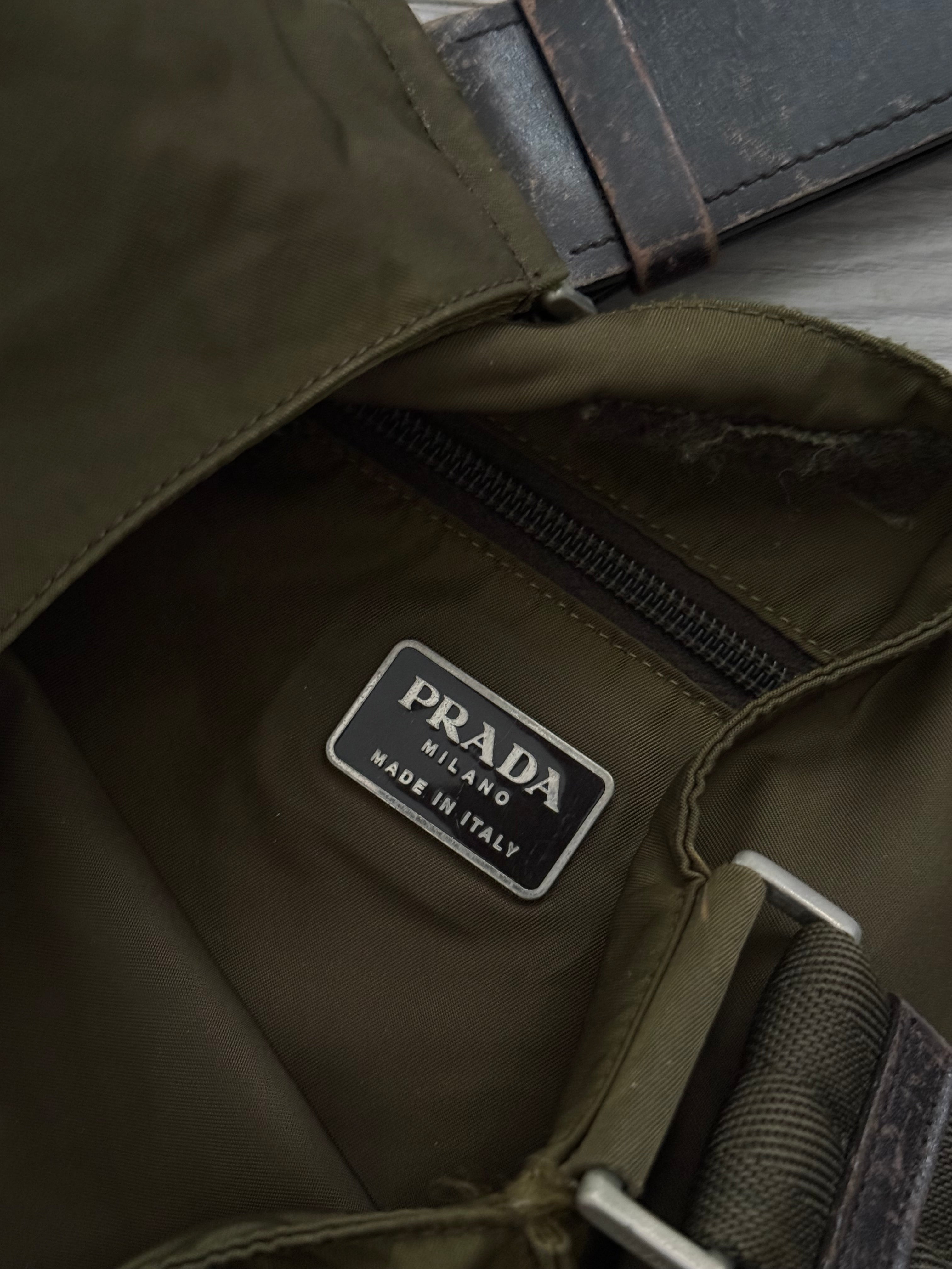 Prada Mainline Vintage Vela Nylon Plaque Logo Crossbody Bag