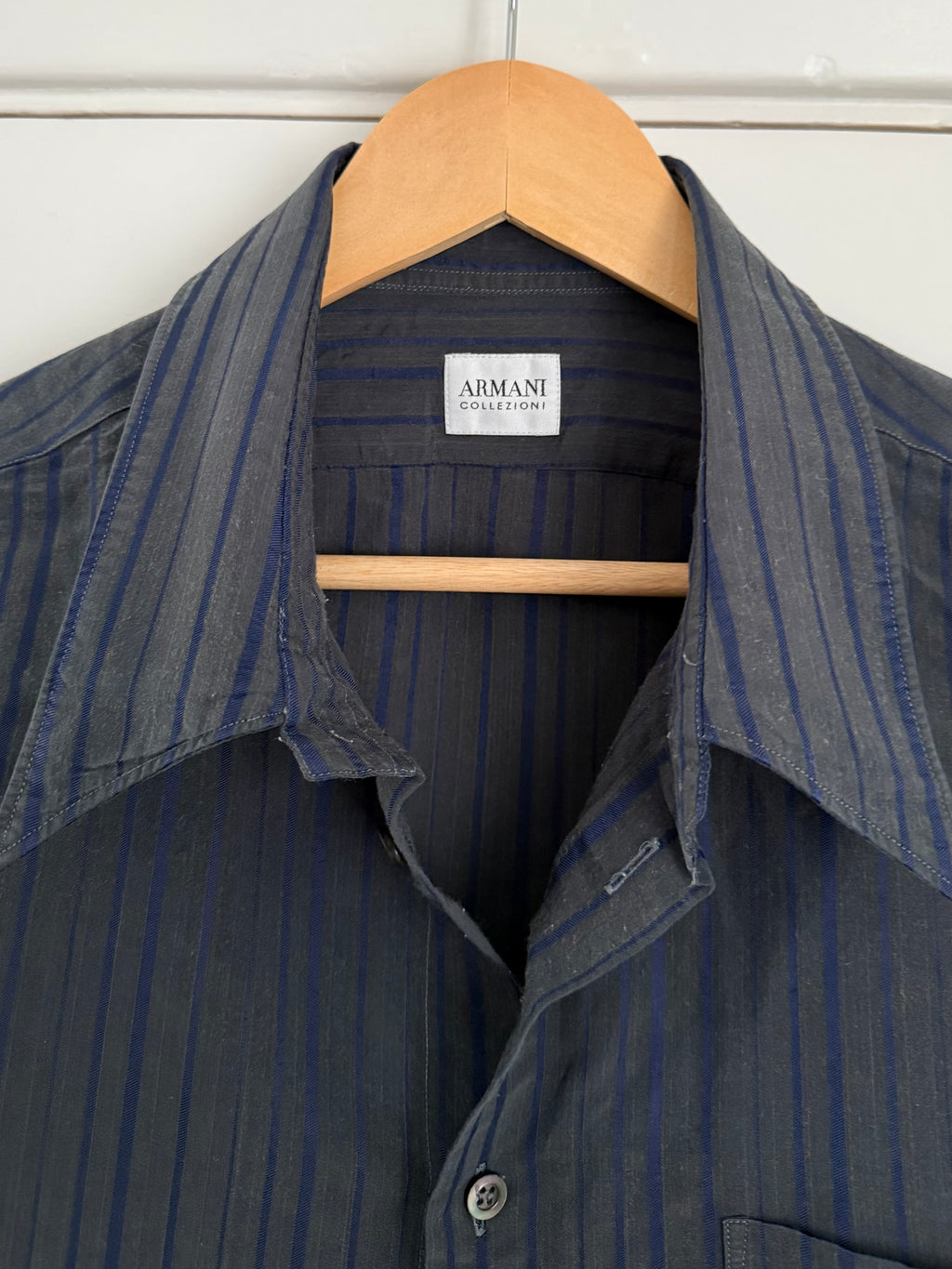 Armani 1990s Multi-Stripe Pattern Long Sleeve Relaxed Shirt - Size XL