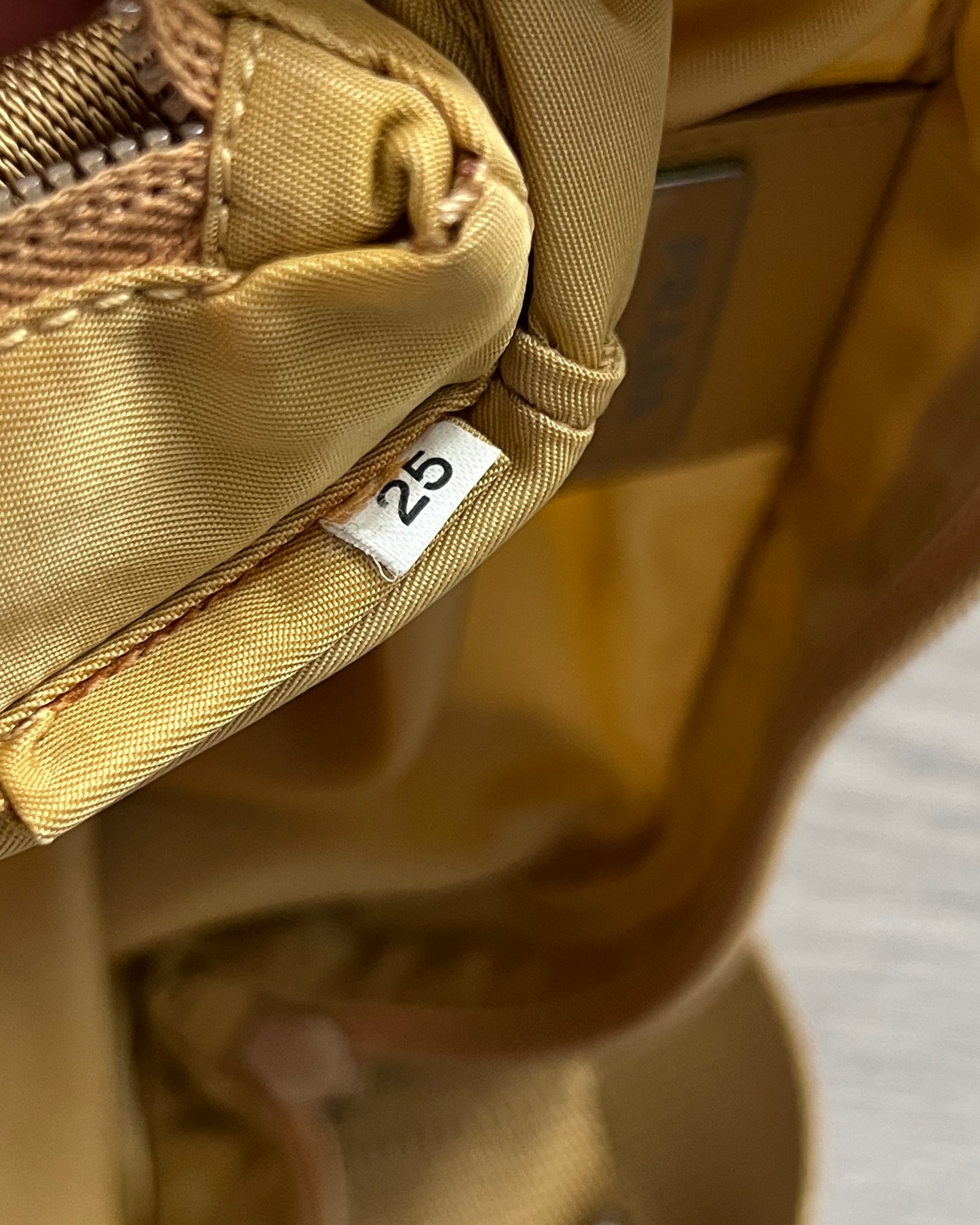 Prada 00s Honey Yellow Vela Nylon Plaque Logo Crossbody Bag