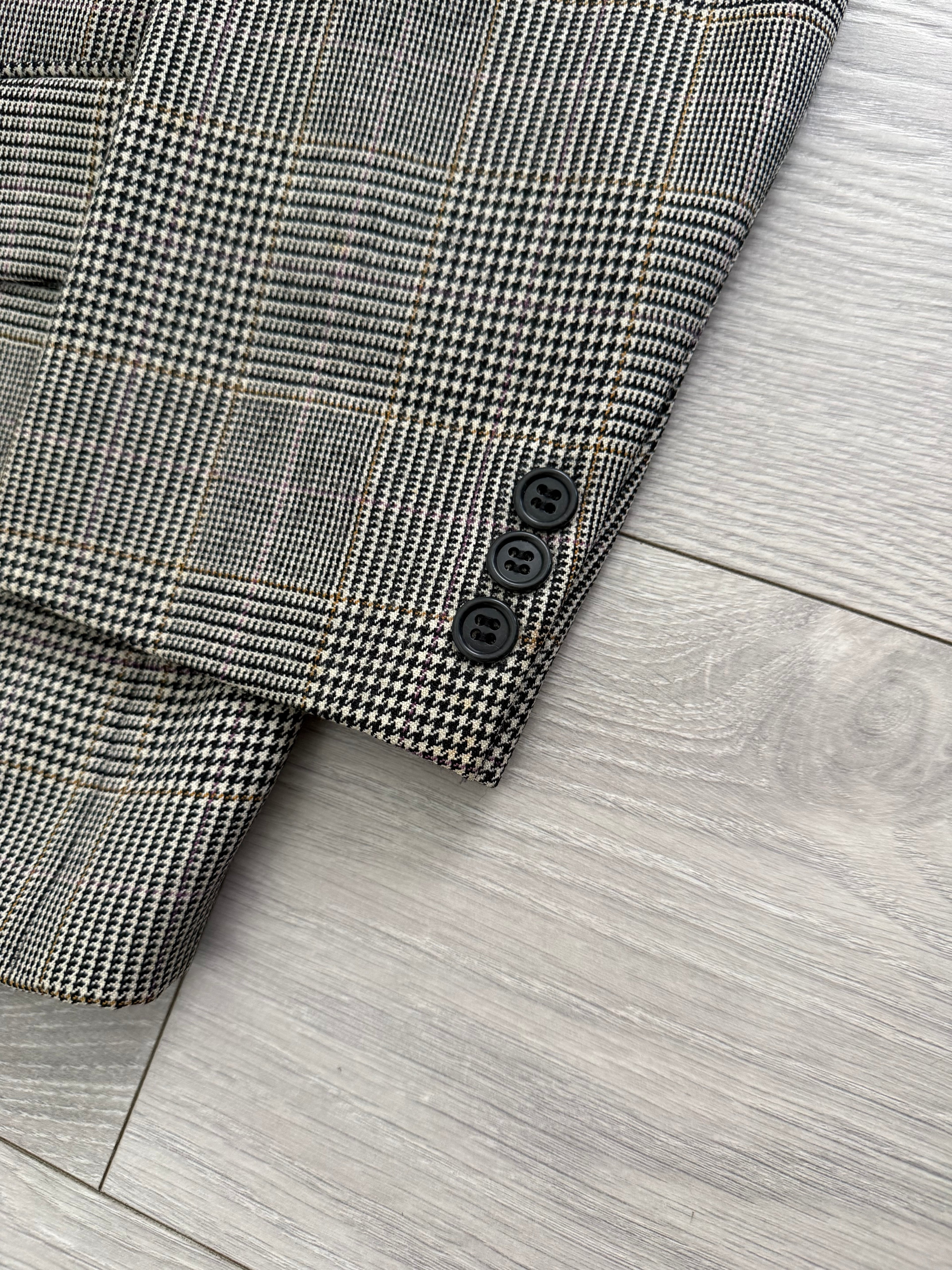 Paul Smith 1990s Peaked Lapel Double Breasted Wool Check Suit - Size M Jacket / 32" Waist