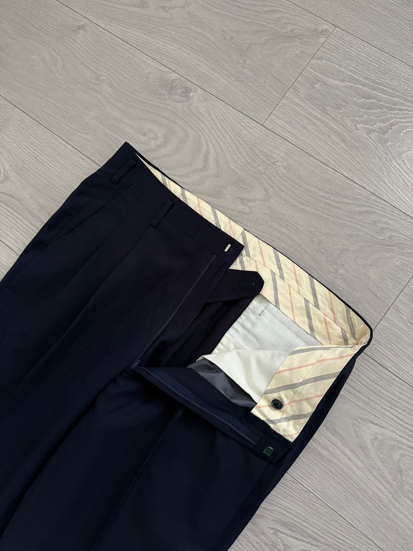 Yves Saint Laurent 1990s Double-Breasted Pleated Wool Suit - Size L Jacket / 34" Waist