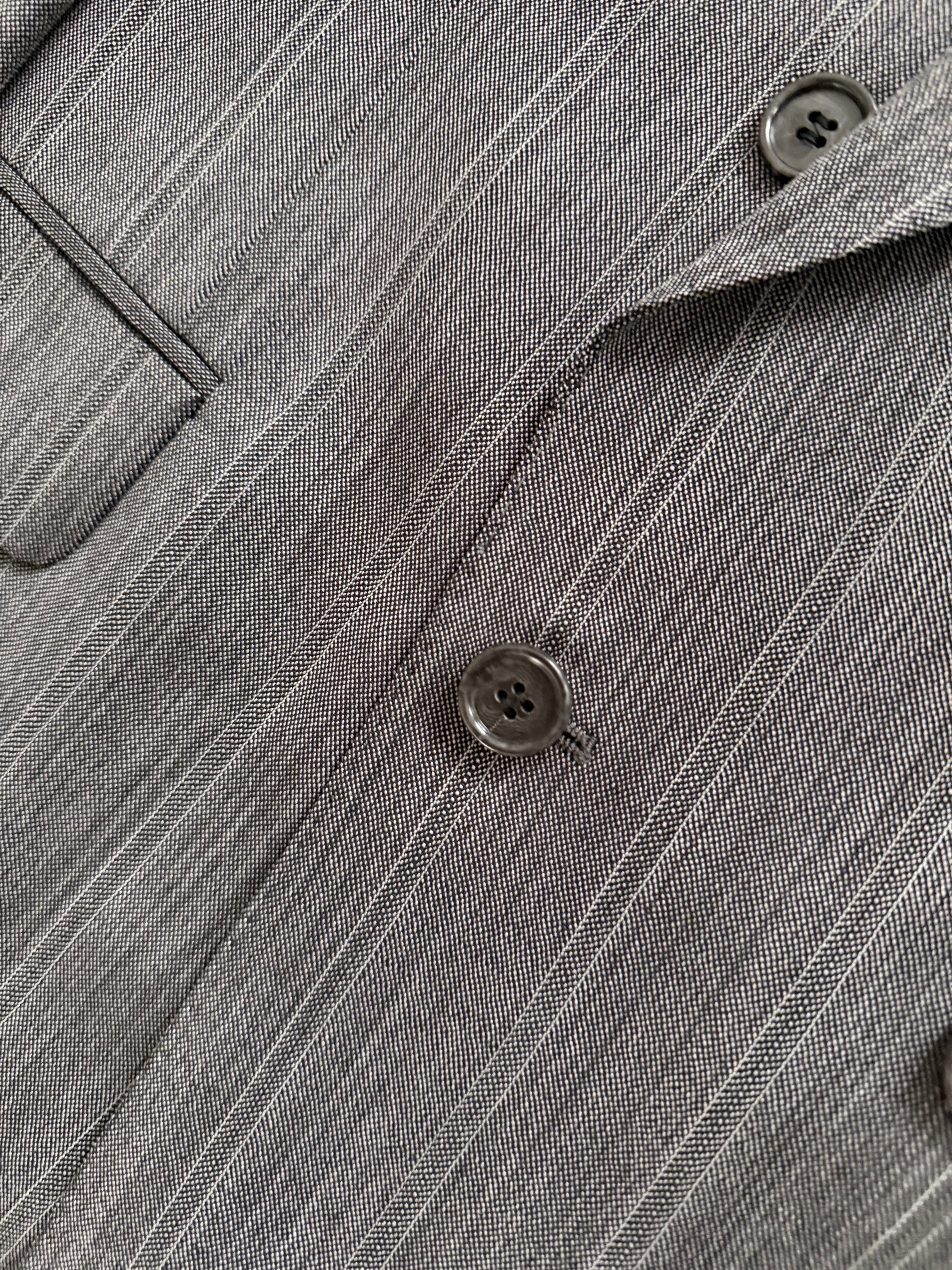 1980s Vintage Peaked Lapel Double Breasted Pleated Wool Textured Suit - Size XXL Jacket / 36" Waist