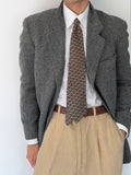 Giorgio Armani 1980s 3B Boucle Textured Grey Wool Sport Jacket Blazer - Size M