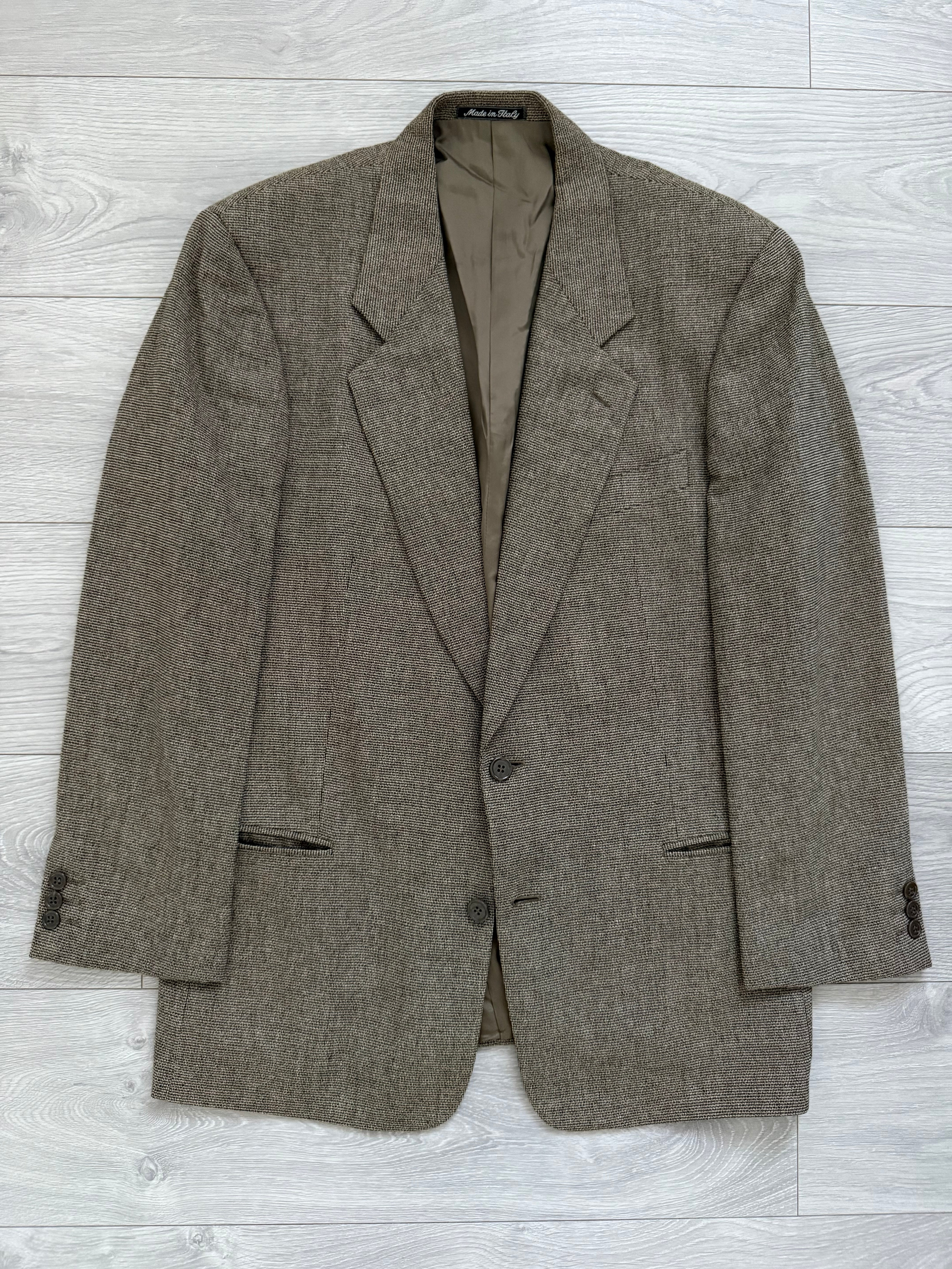 イタリア製 Giorgio Armani ツイード 2Bテーラードジャケット Giorgio Armani 1980s 2B Textured Wool Sports Blazer Jacket - Size