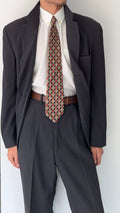 Emporio Armani 1990s 3B Double Pleat Ribbed Weave Draped Wool Suit - Size L Jacket / 34" Waist