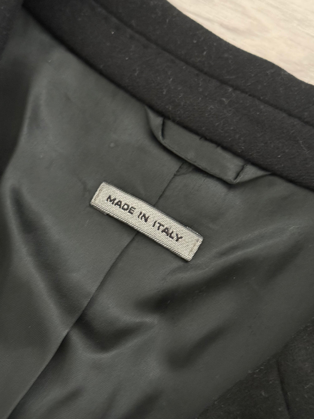 Hilton by Armani 1990s Wool Cashmere Black Coat - Size L