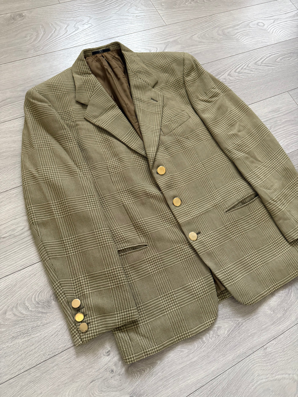 Valentino 1980s Check Wool Sports Blazer Jacket - Size L