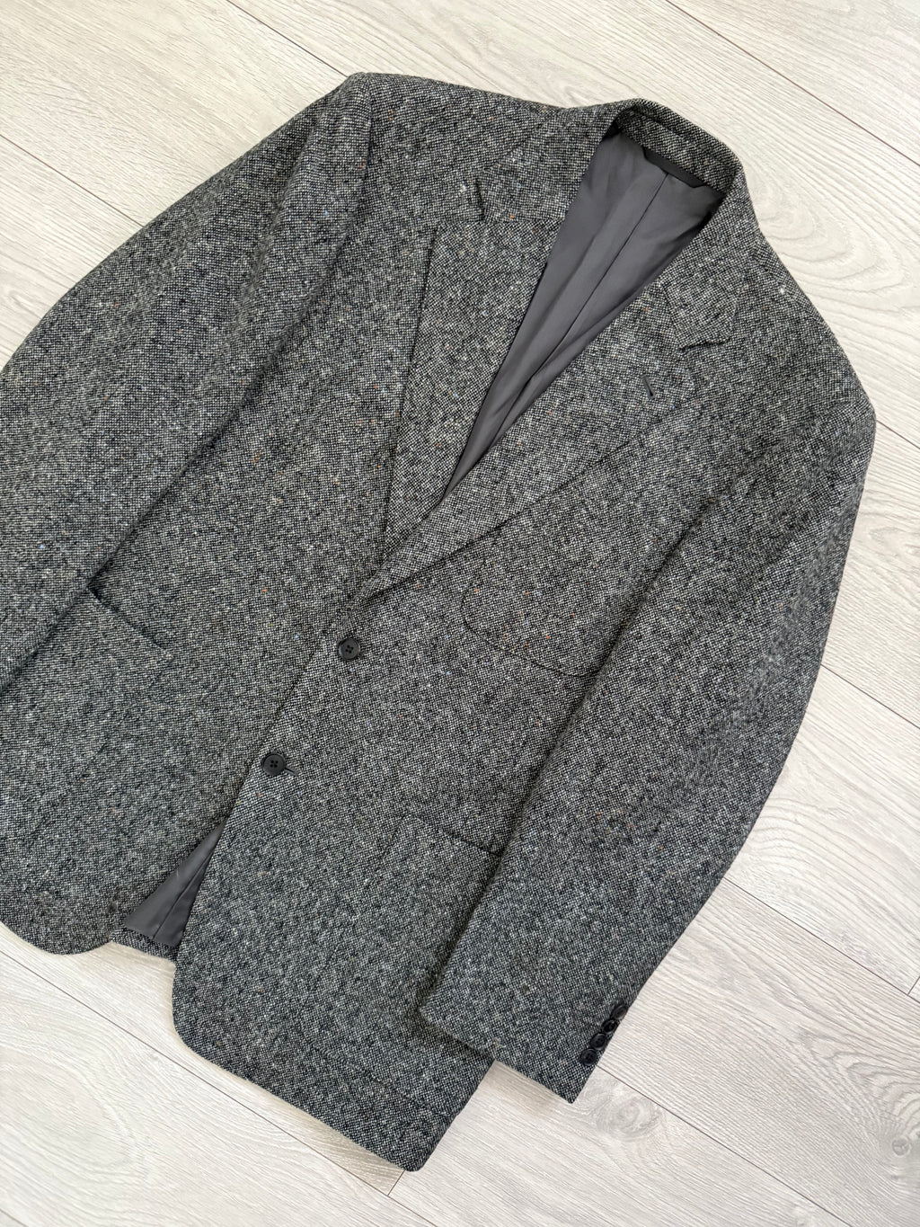Yves Saint Laurent 1980s 3B Speck Wool Sports Jacket Blazer - Size L
