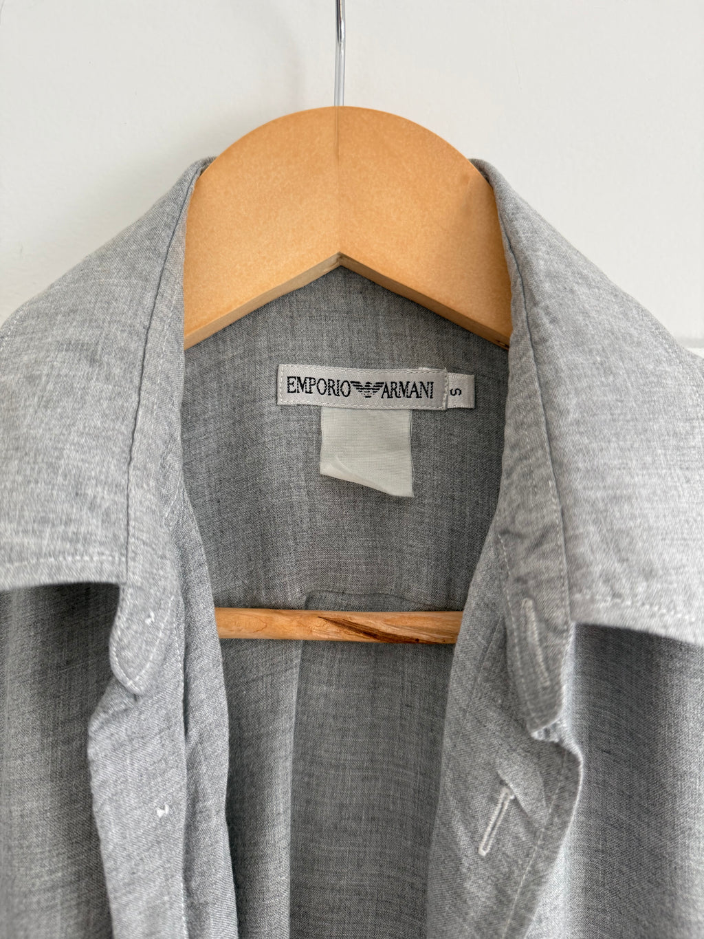 Emporio Armani 1990s Grey Draped Shirt - Size S